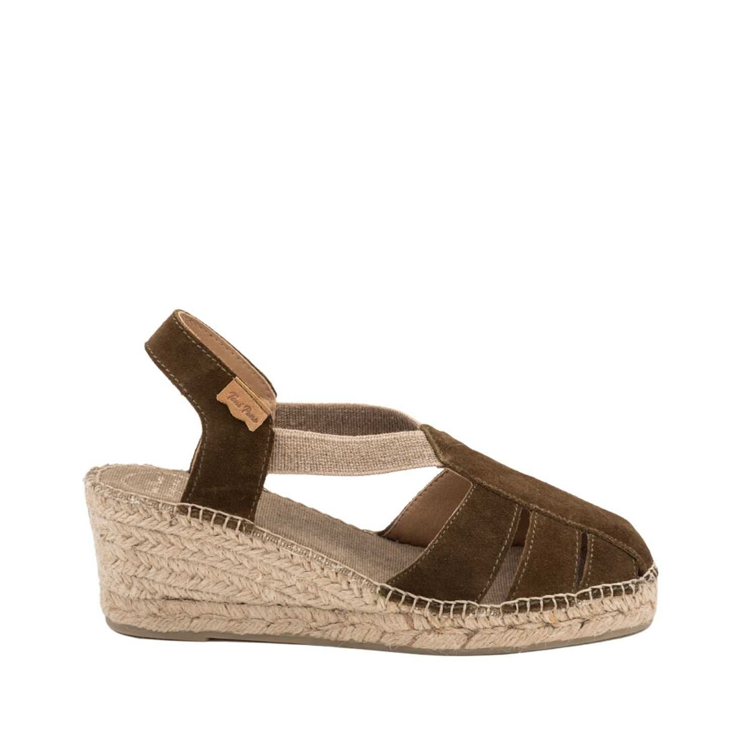 Women's Plain Suede Leather Wedge Espadrille Shoes - Comfortable Casual Summer Sandals for Beach, Vacation & Everyday Wear