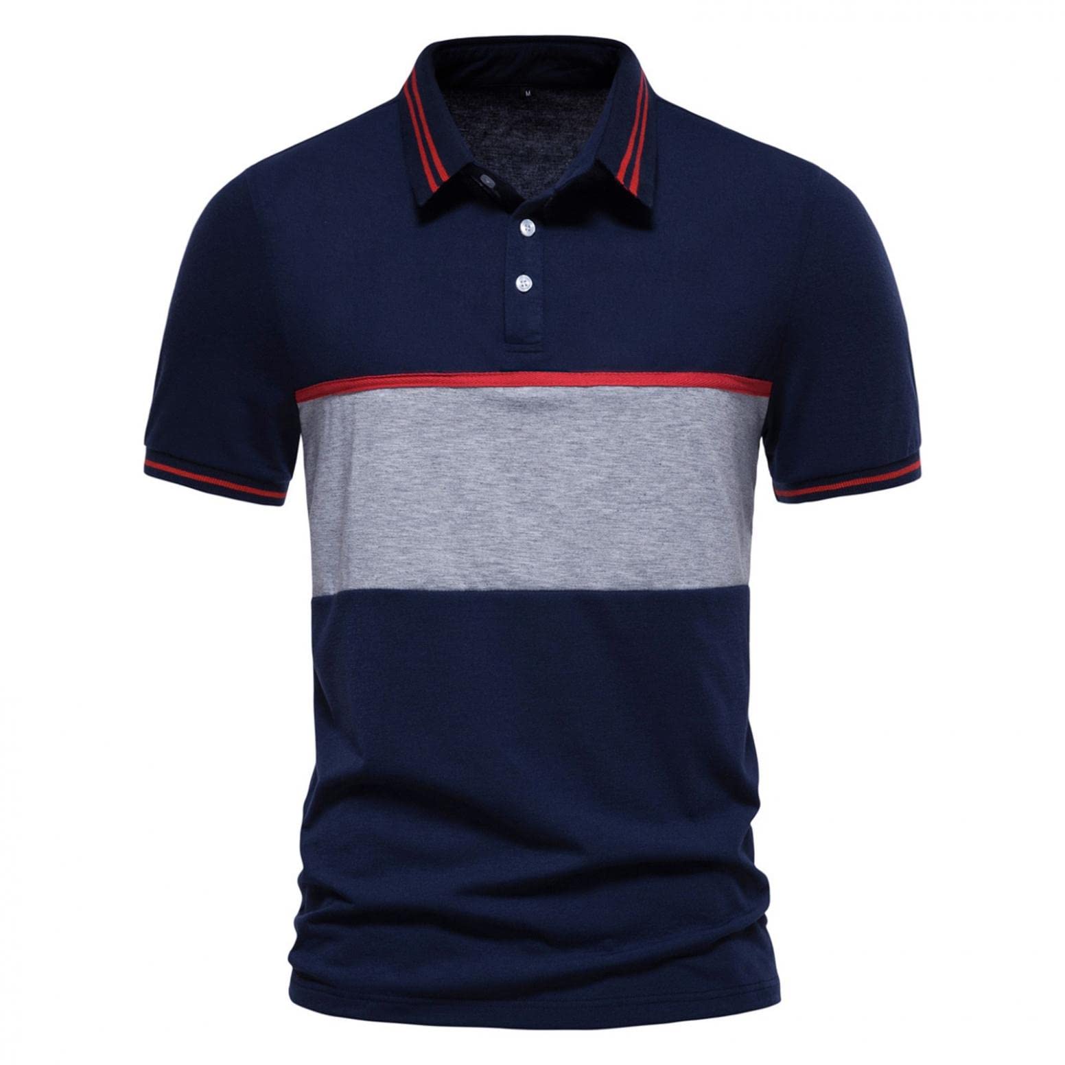 **Sertiohcv Men's Summer Casual Cotton Polo Shirt - Breathable Short Sleeve Lapel Solid T-Shirt for Golf, Sports & Outdoor Activities**
