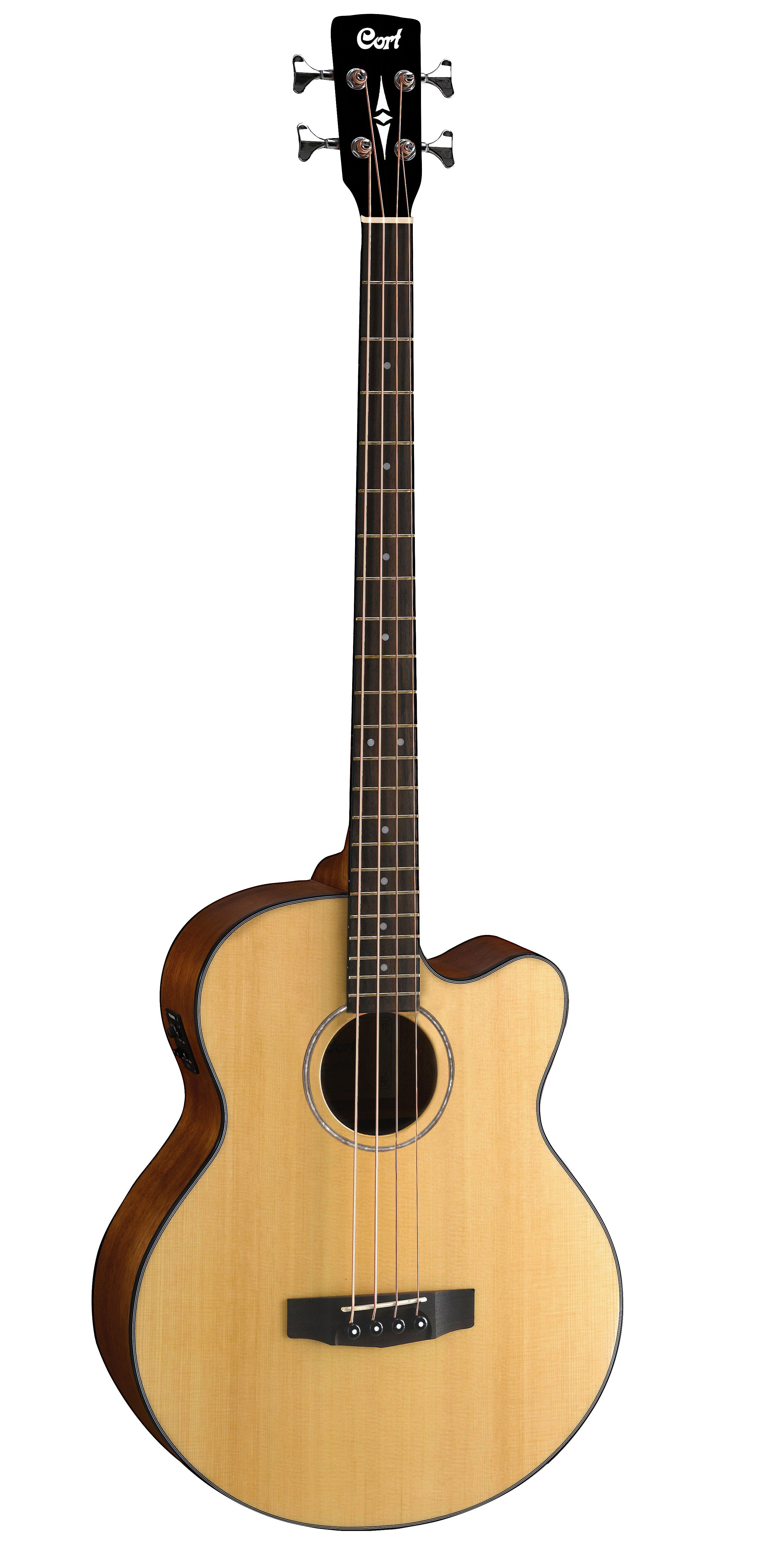 Cort AB850F Natural Acoustic Electric Bass Guitar with Gig Bag - Perfect for Live Performances, Studio Recording & Practice Sessions