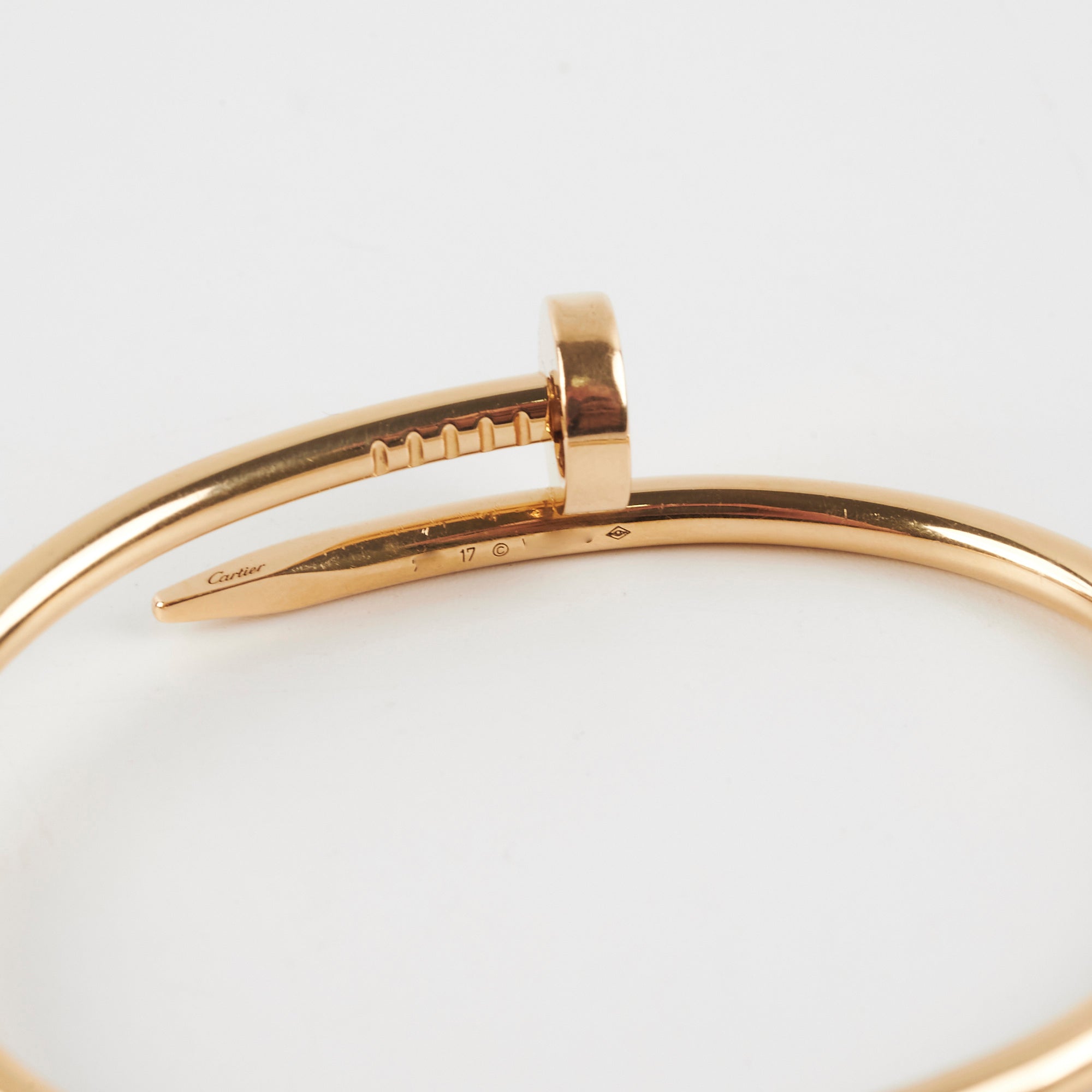 Cartier Juste Un Clou 18K Gold Plated Bracelet Size 17 - Luxury Nail Design Jewelry for Women, Perfect for Parties, Weddings & Special Occasions