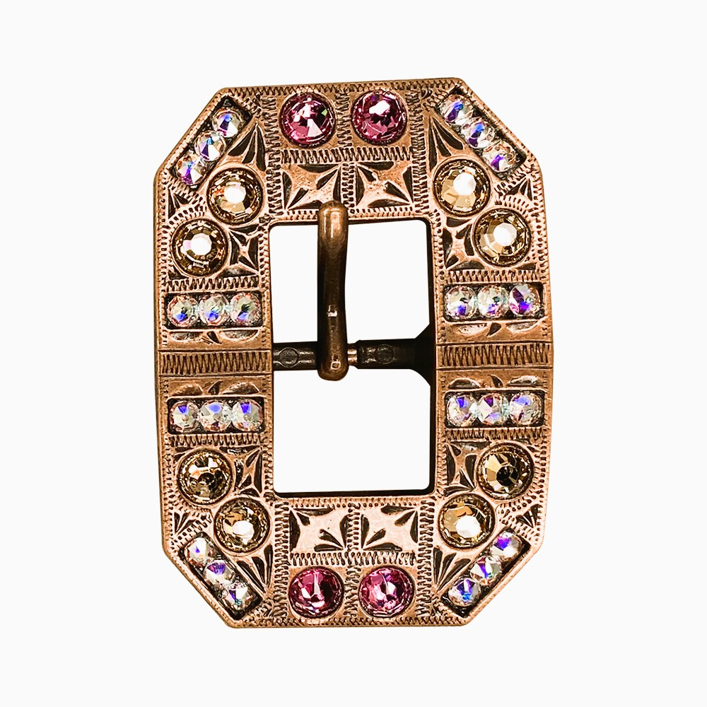 Copper Pink AB Champagne Crystal Conchos & Buckles - Sizes 1 to 3 - Perfect for Western Belts, Leather Crafts & DIY Jewelry Making