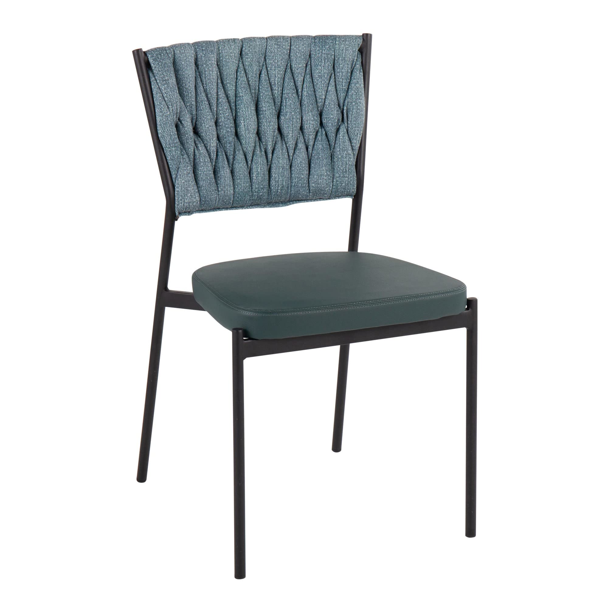 LumiSource Braided Tania Chair - Modern Upholstered Dining Chairs Set of 2, Comfortable Kitchen Chairs for Dining Table - Perfect for Small Spaces, Breakfast Nooks & Contemporary Dining Rooms