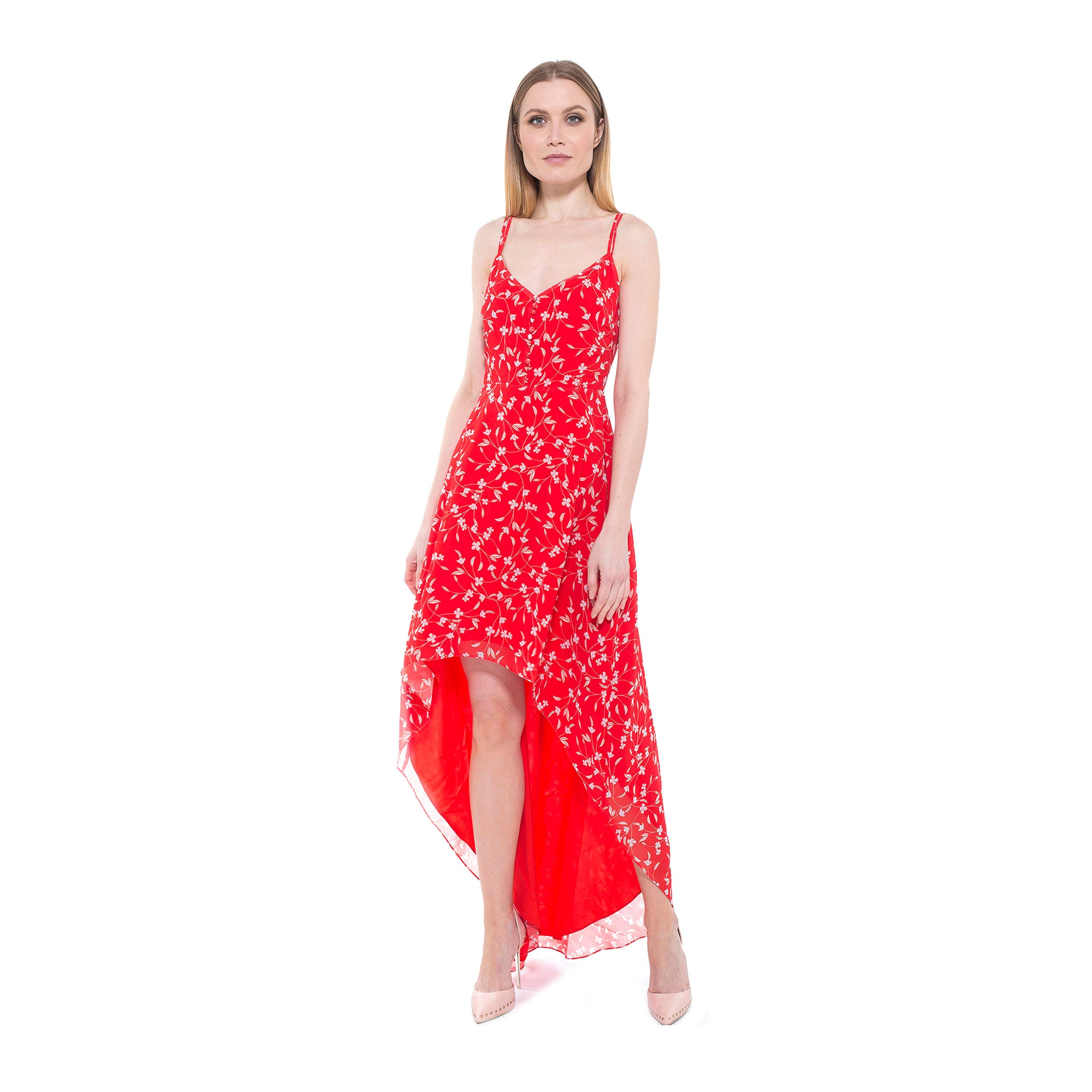 Bailey Sweetheart Sleeveless Floral High-Low Maxi Dress for Women | Summer Beach Wedding Party Dress | Boho Chic Flowy Long Dress for Outdoor Events & Vacations