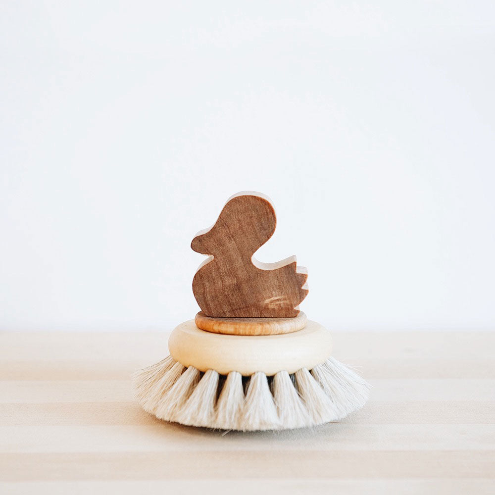 Premium Round Bath Brush with Soft Bristles - Gentle Exfoliating & Massaging Duckie Design - Perfect for Shower, Spa & Relaxation at Home