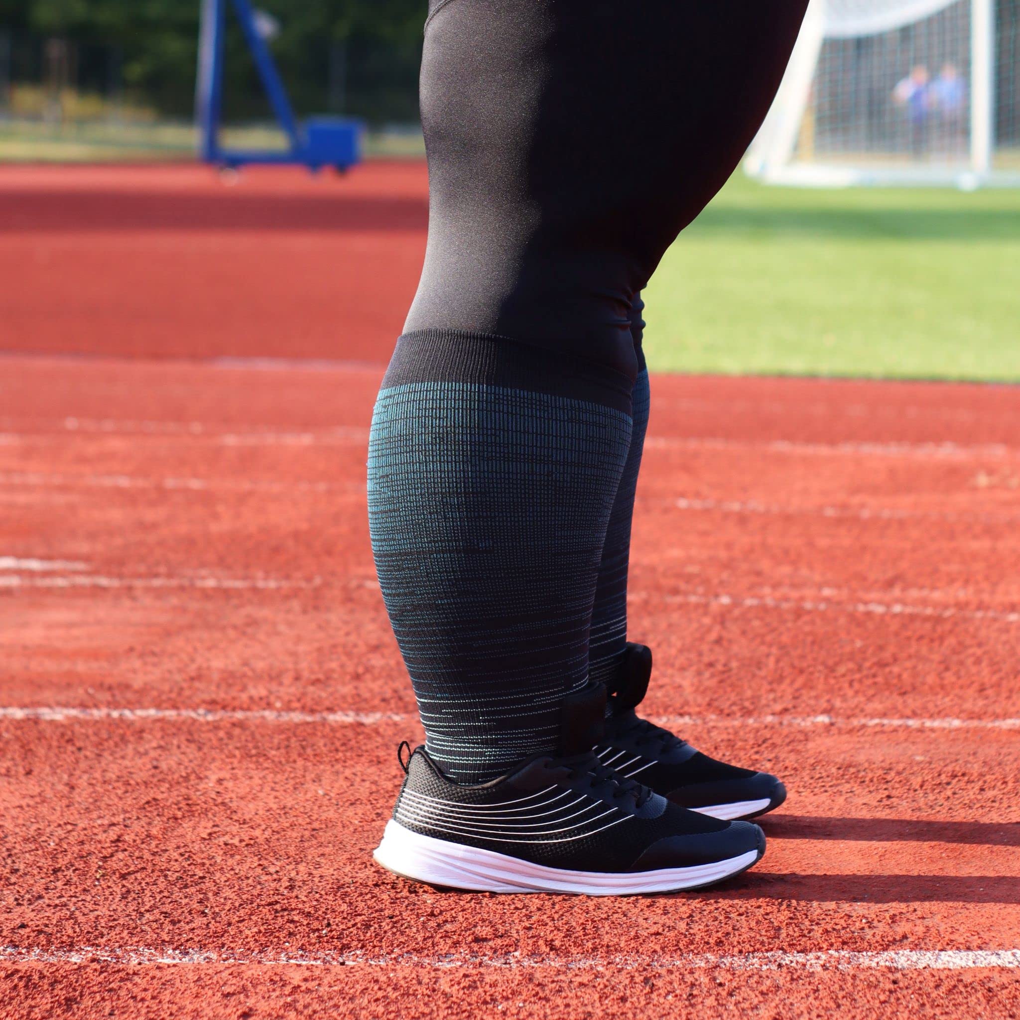 **Wide Calf Compression Socks for Women & Men – Extra Large Size 15-20 mmHg Support Socks for Nurses, Running, Pregnancy & Travel – Improve Circulation & Reduce Swelling**    *(Perfect for long shifts, workouts, flights, and daily comfort!)*