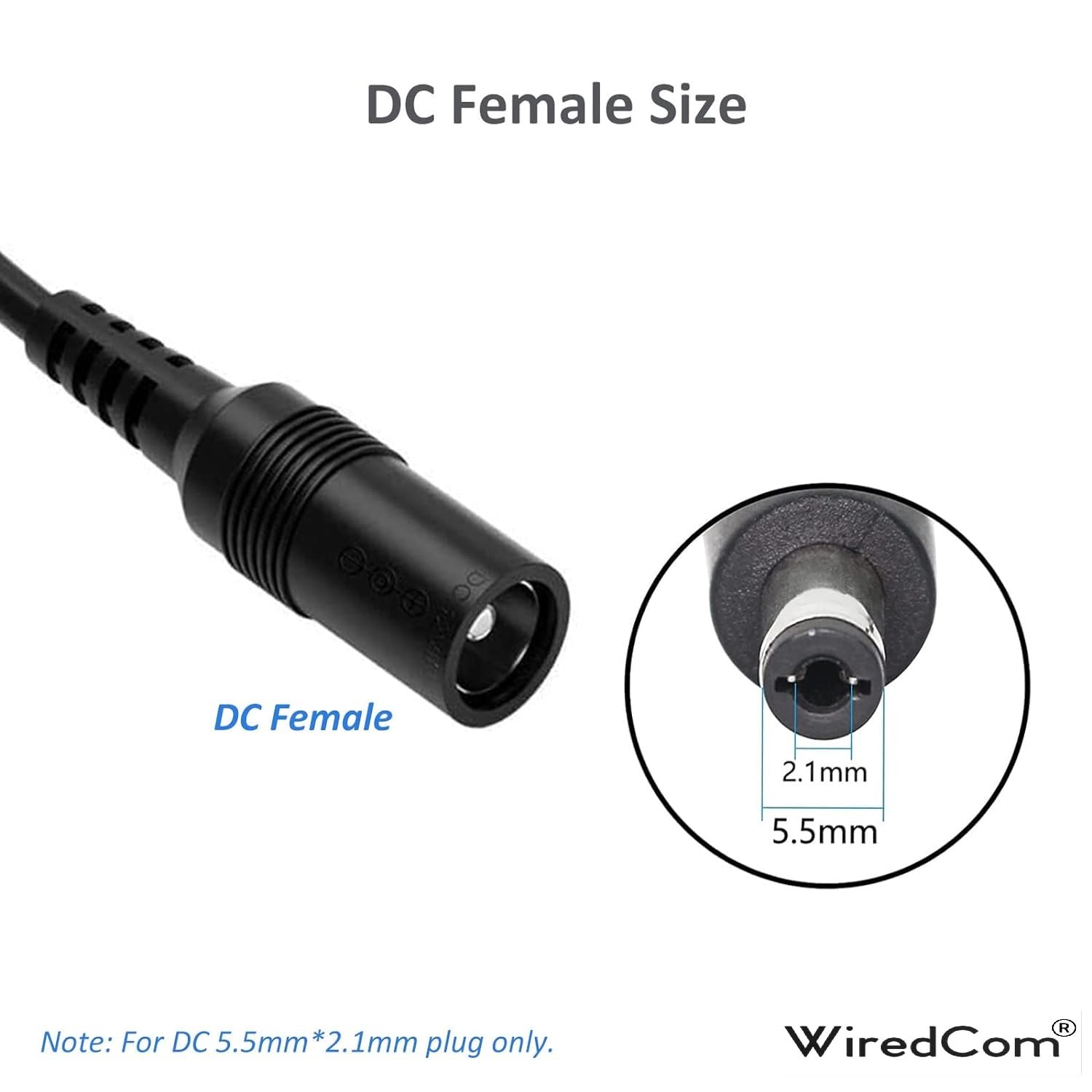 Deguangxin DC Female to Male Power Splitter Cable - 1 to 2 Way Y Adapter for CCTV Security Cameras, LED Strip Lights & DC Devices | Secure Power Distribution for Surveillance Systems & Home Lighting (Pack of 1)