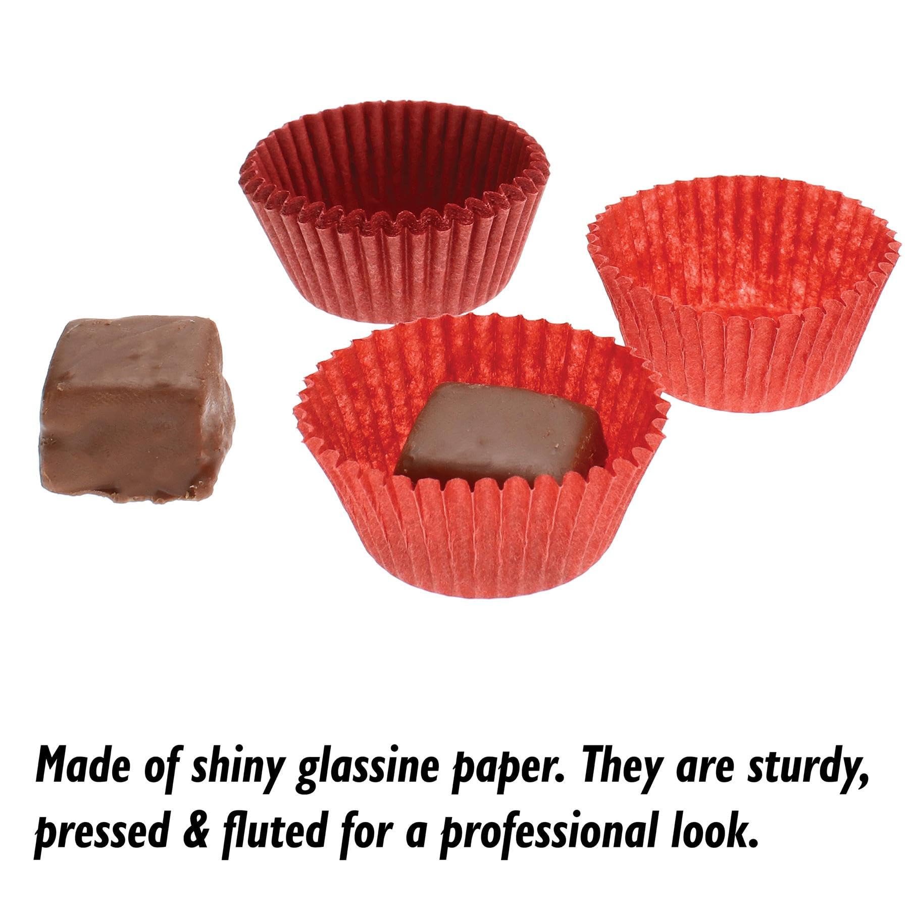 1000 Pack Red Paper Candy Cups #5 Size - Bulk Candy Making Supplies for Parties, Weddings, and Dessert Decorations