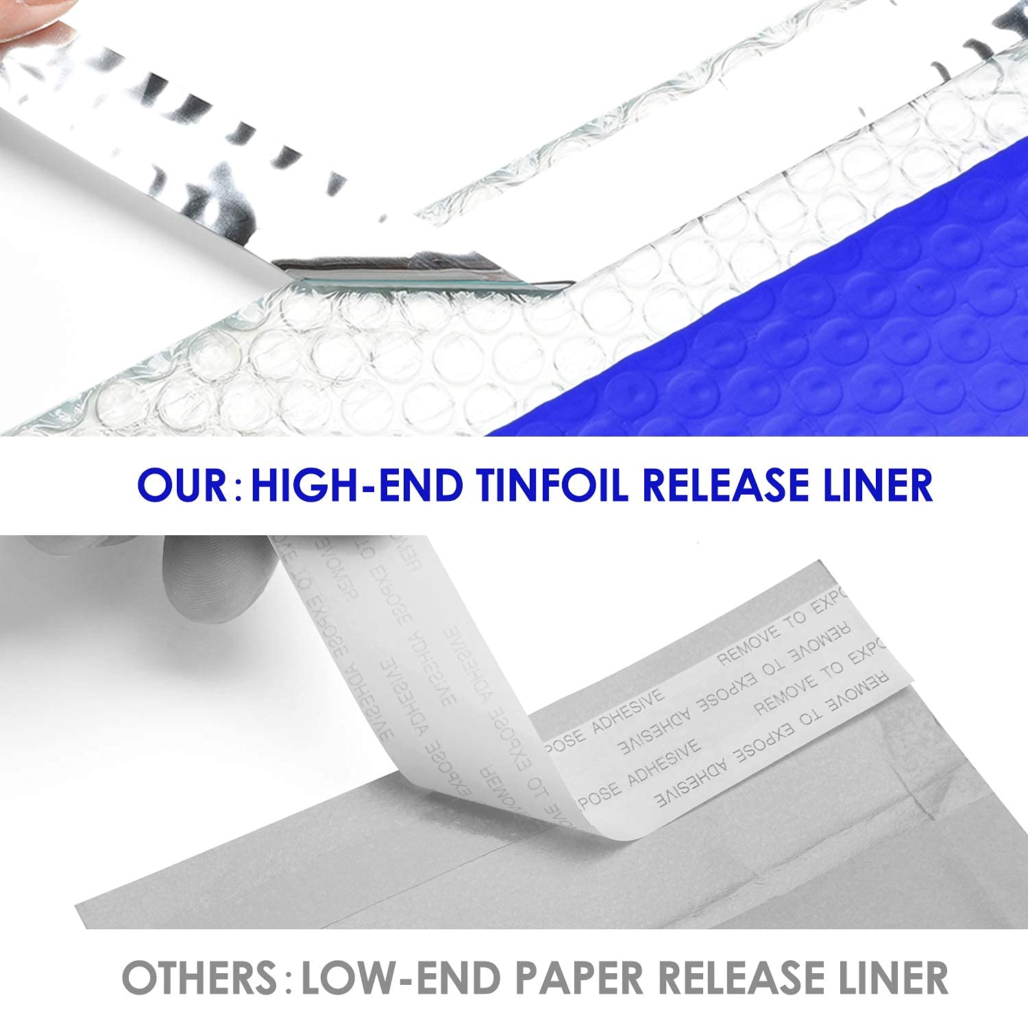 Metronic 8.5x12 Inch Blue Bubble Mailers - 250 Pack Bulk Poly Bubble Shipping Envelopes | Self-Seal Padded Packaging Bags for Small Business & Boutique | Perfect for Ecommerce, Amazon FBA, eBay & USPS Shipments
