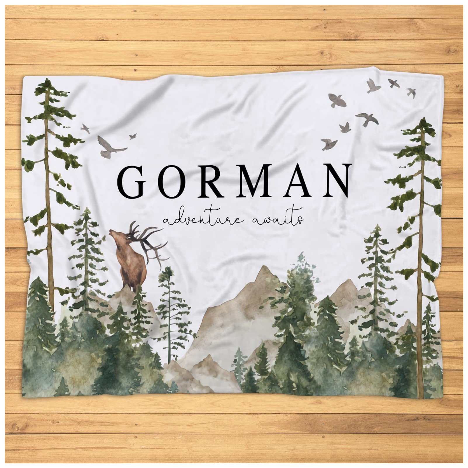**Personalized Woodland Baby Blanket - Super Soft Plush Toddler Blanket for Boys & Girls - Forest Adventure Nursery Decor - Perfect Baby Shower & Birthday Gift - Cozy for Crib, Stroller & Travel**