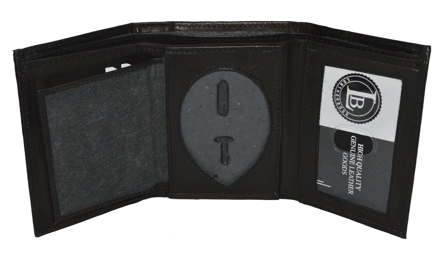 Men's Genuine Leather Wallet with Sheriff Police Shield Design - ID Holder for Security Officers & Firefighters | Perfect for Duty, Gifts & Everyday Use