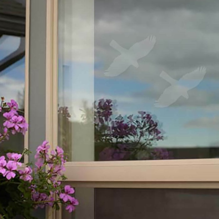 Premium Hawk WindowAlert Decals - UV Reflective Bird Deterrent Stickers for Windows (6-Pack) | Prevent Bird Collisions | Ideal for Homes, Offices & Glass Buildings