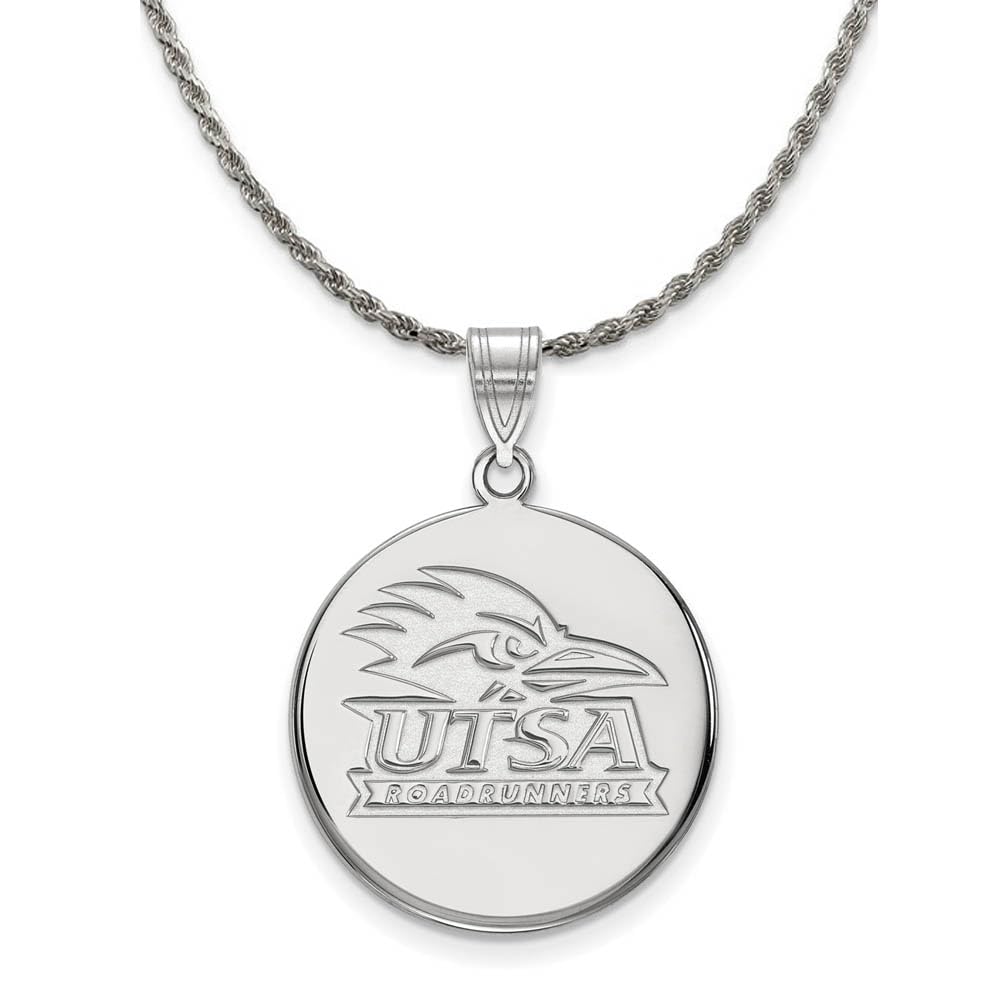 Texas UTSA Pendant Necklace - Silver Black Bow for School Spirit