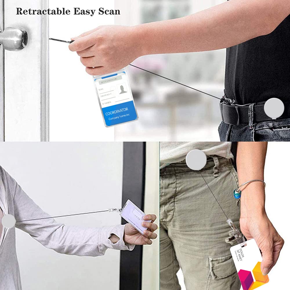 2 Pack Retractable Badge Reels with Alligator Clip - Durable ID Badge Holders for Students, Teachers & Professionals | Perfect for Schools, Offices & Events