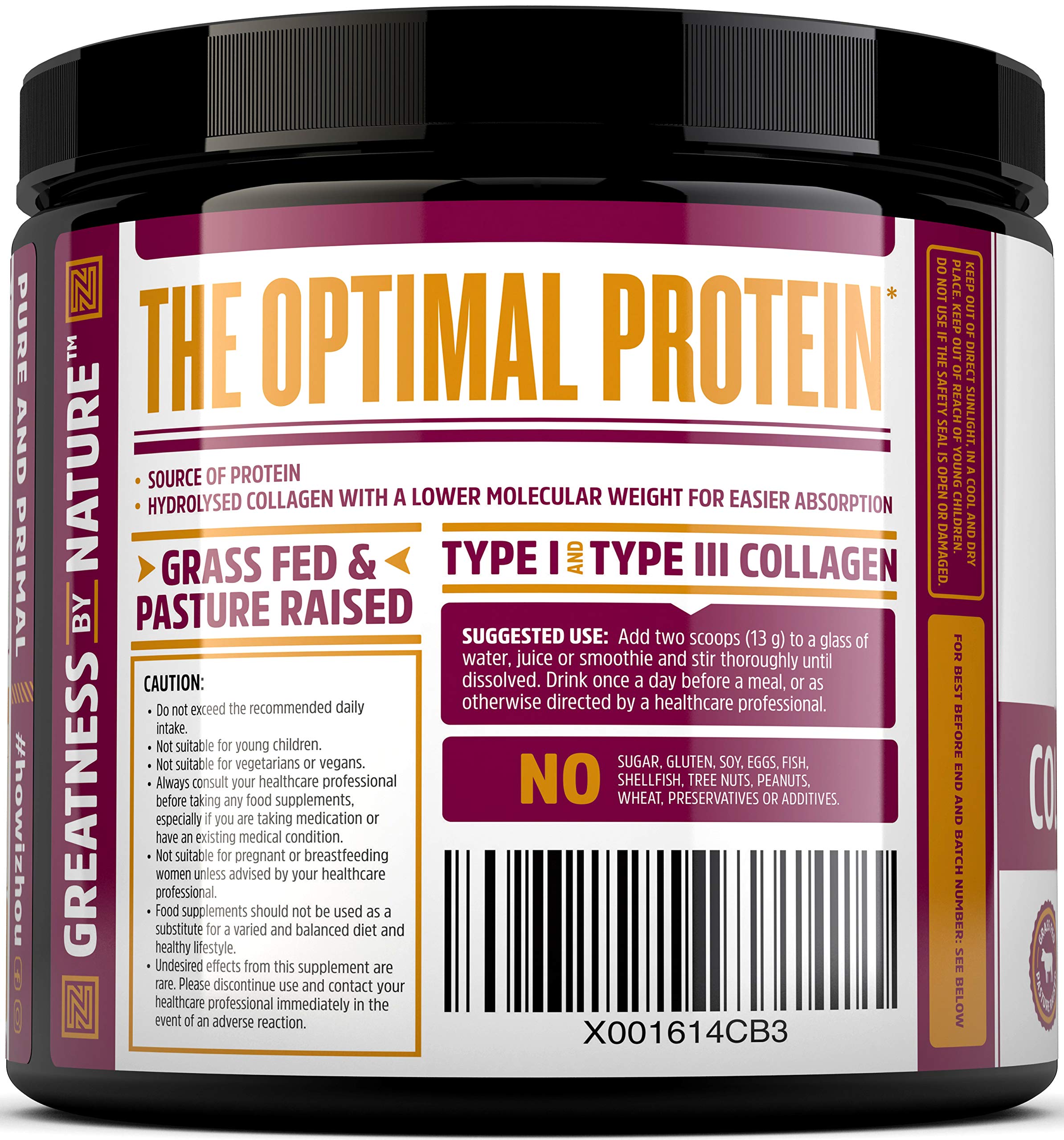Premium Hydrolyzed Collagen Peptides Powder 500g - Grass-Fed Bovine Collagen Protein Supplement for Hair Growth, Skin Elasticity & Nail Strength - Hormone-Free, Rich in Amino Acids - Ideal for Smoothies, Coffee & Post-Workout Recovery - Zhou Nutrition