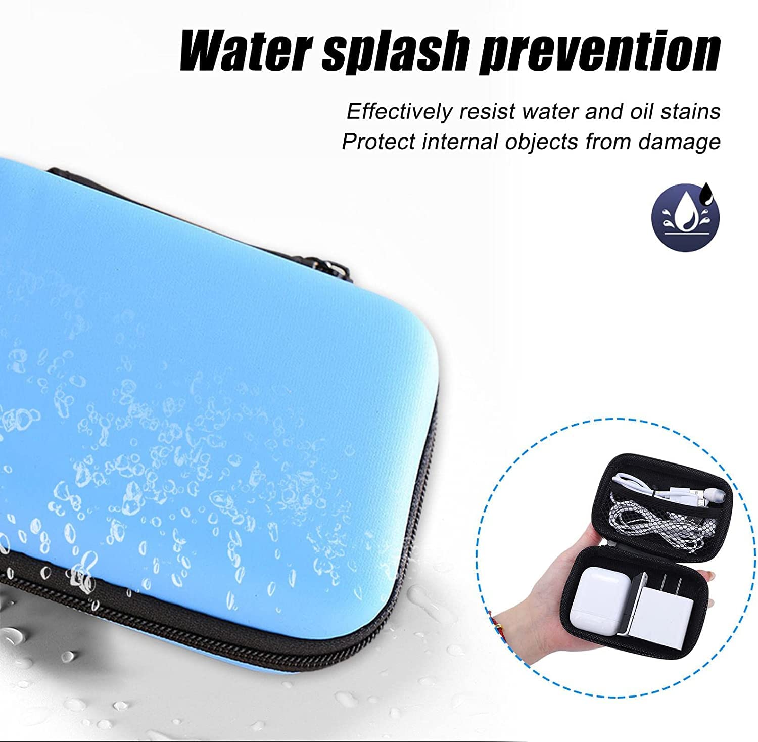 1/5Pcs Travel Cable Organizer Bag - Waterproof Mesh Electronic Accessories Case for Chargers, Hard Drives, Headphones & Game Cards - Perfect for Travel, Office & Home Organization