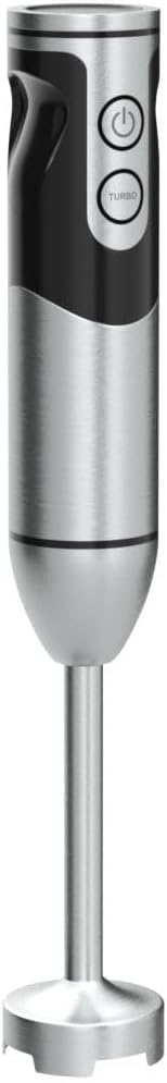 MegaWise 3-in-1 Immersion Hand Blender with Titanium-Reinforced Stainless Steel Blades - 12 Speed Settings, Whisk & Milk Frother Included - Powerful 800W Motor for Smoothies, Soups & Baking (Black) - Perfect for Kitchens, Restaurants & Home Chefs
