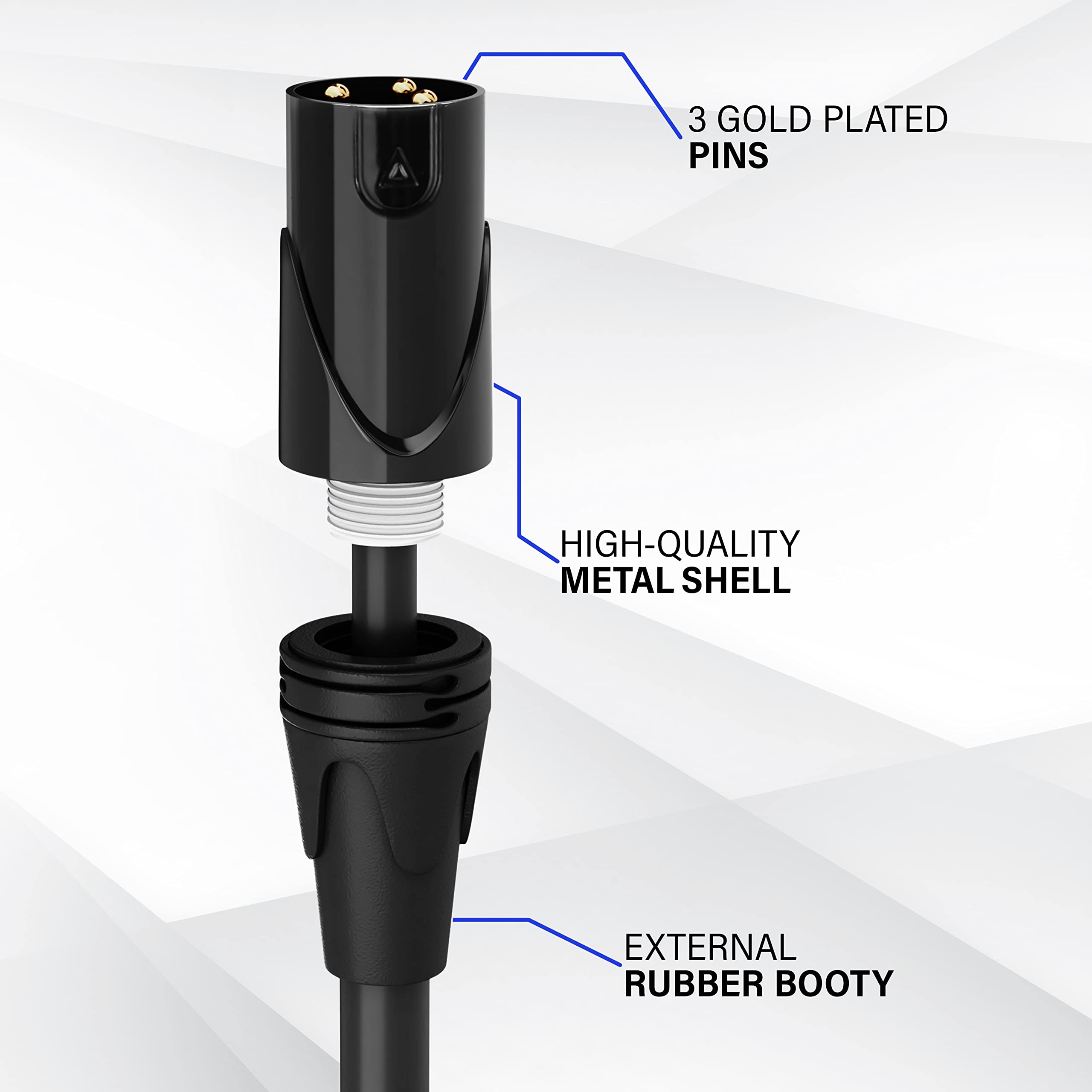LyxPro 50ft XLR Microphone Cable Balanced Male to Female 3-Pin Mic Cord for Powered Speakers, Audio Interfaces & Pro Audio Equipment - Professional Studio Recording, Live Performances, DJ Setup - Durable Pink Cable for Clear Audio Transmission
