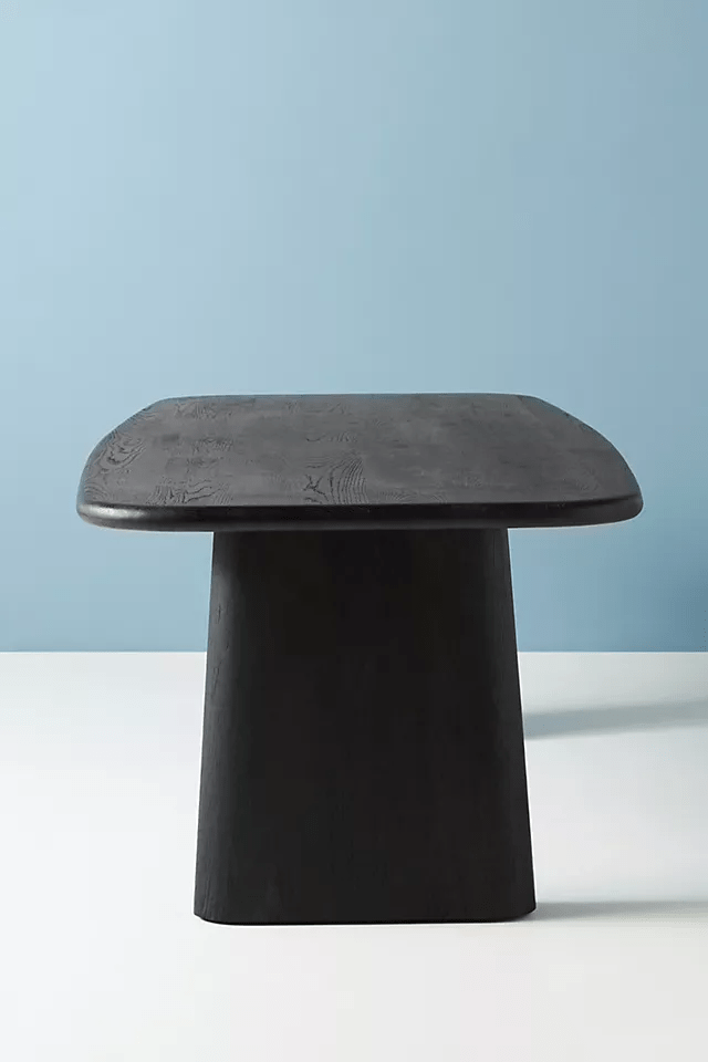 Handmade Kalle Sculptural Dining Table - Solid Wood Modern Black Dining Table for Kitchen, Dining Room & Open Concept Living Spaces