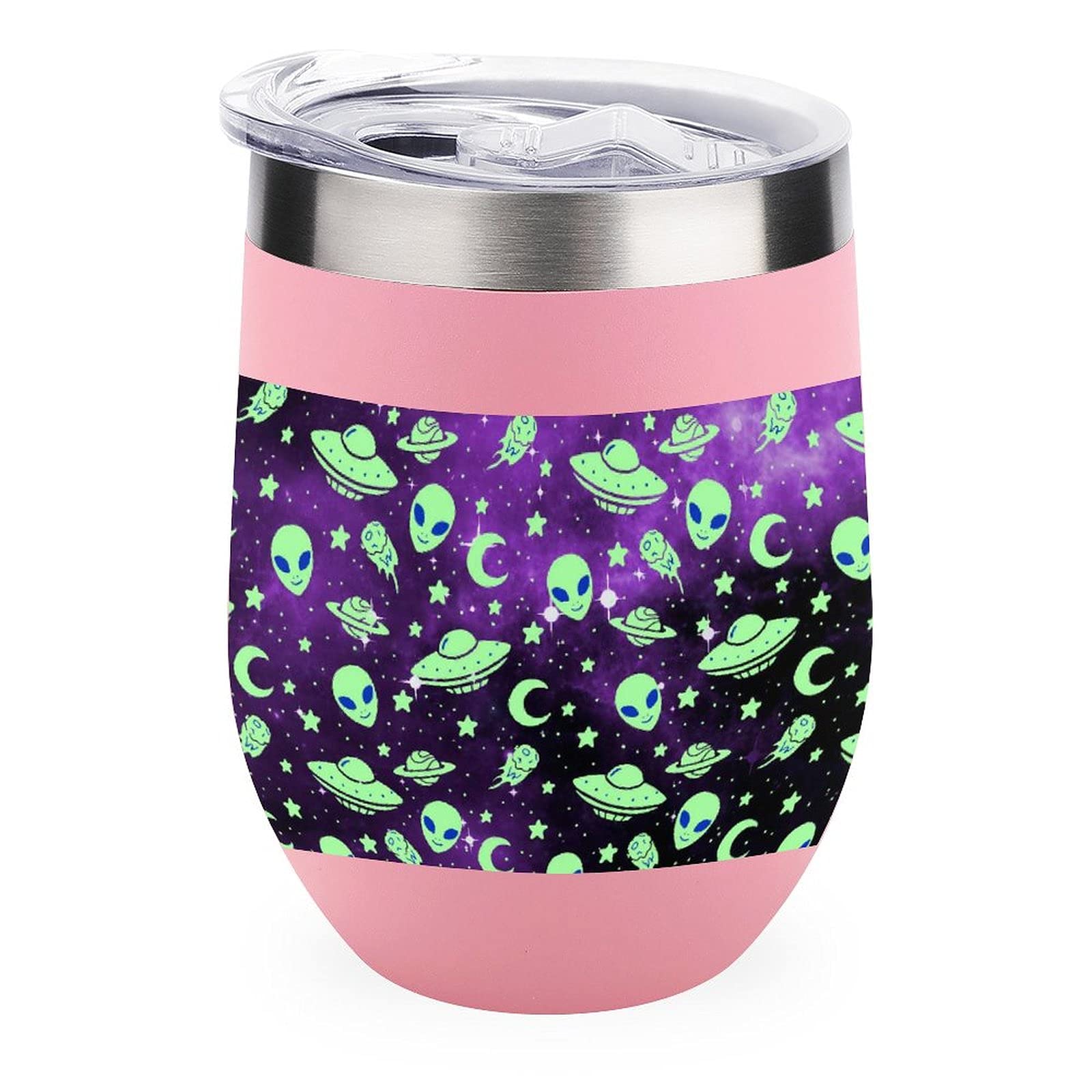 Galaxy Alien Vacuum Insulated Wine Tumbler - Stainless Steel Travel Cup for Coffee & Wine On-the-Go