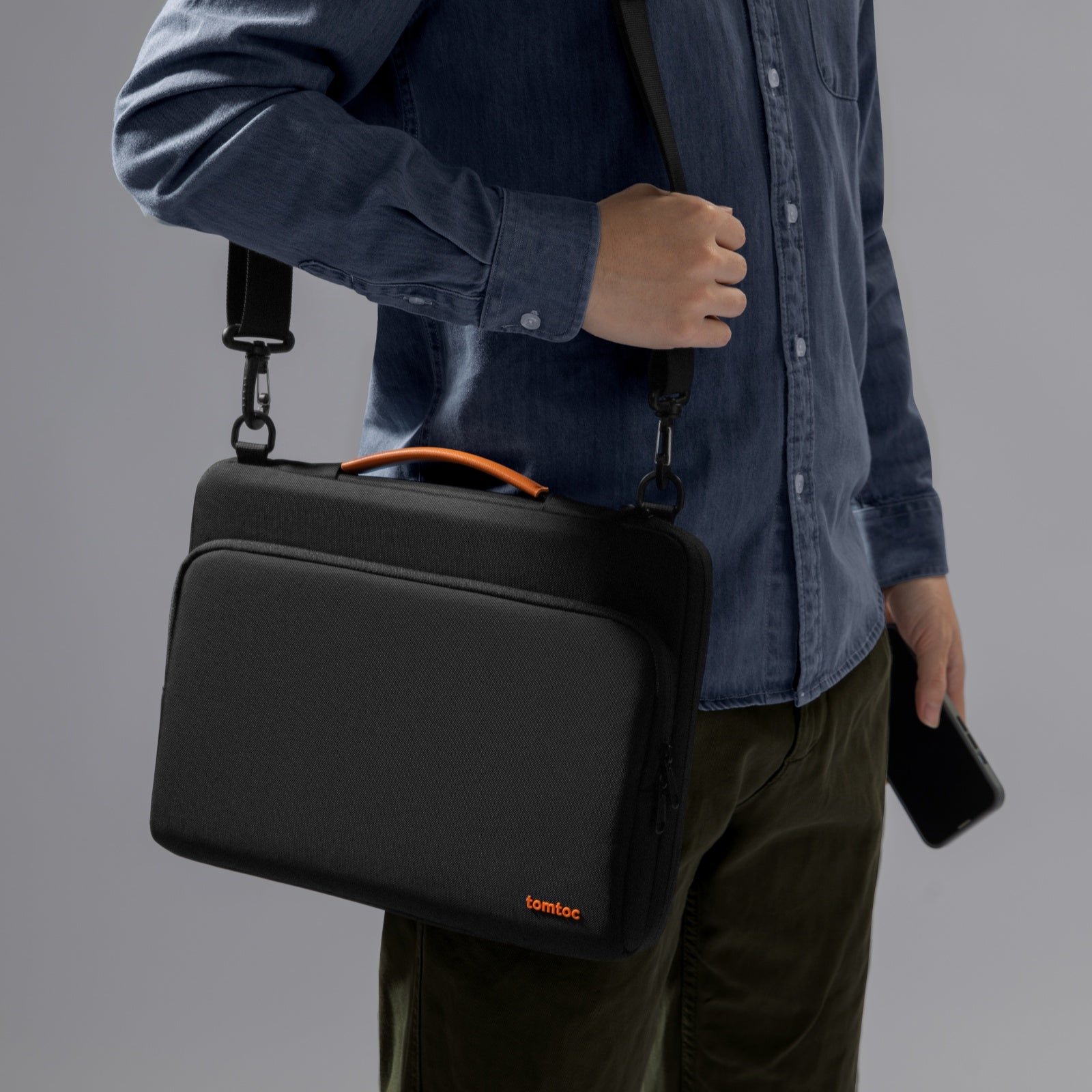 Defender A40 Laptop Shoulder Bag for 16 inch MacBook Pro - Waterproof & Shockproof Business Laptop Case with USB Charging Port - Perfect for Work, Travel & College