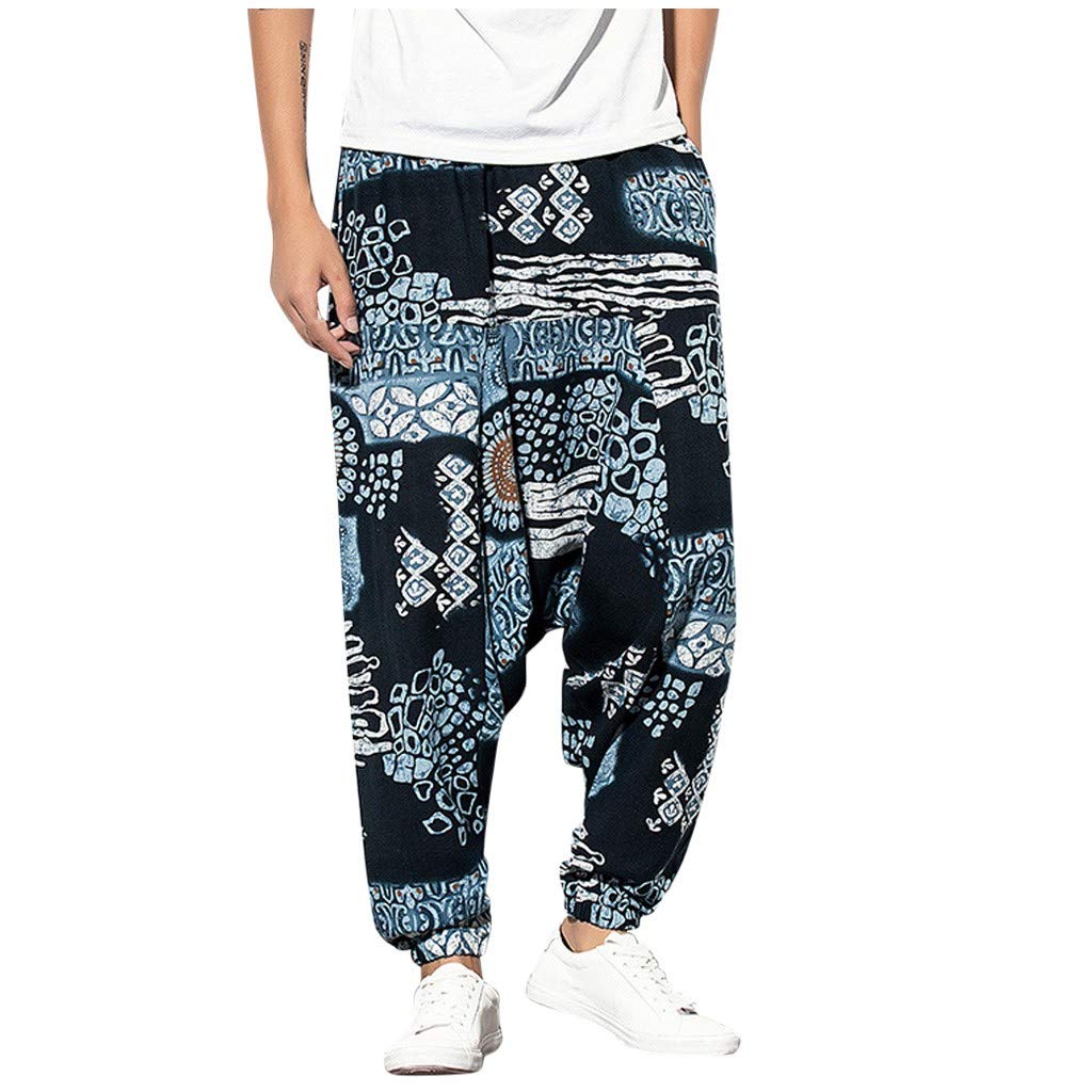 Forthery Harem Pants for Women & Men - Comfortable Drop Crotch Yoga Pants, Aladdin Style Boho Lounge Pants | Perfect for Yoga, Meditation, Travel & Casual Wear