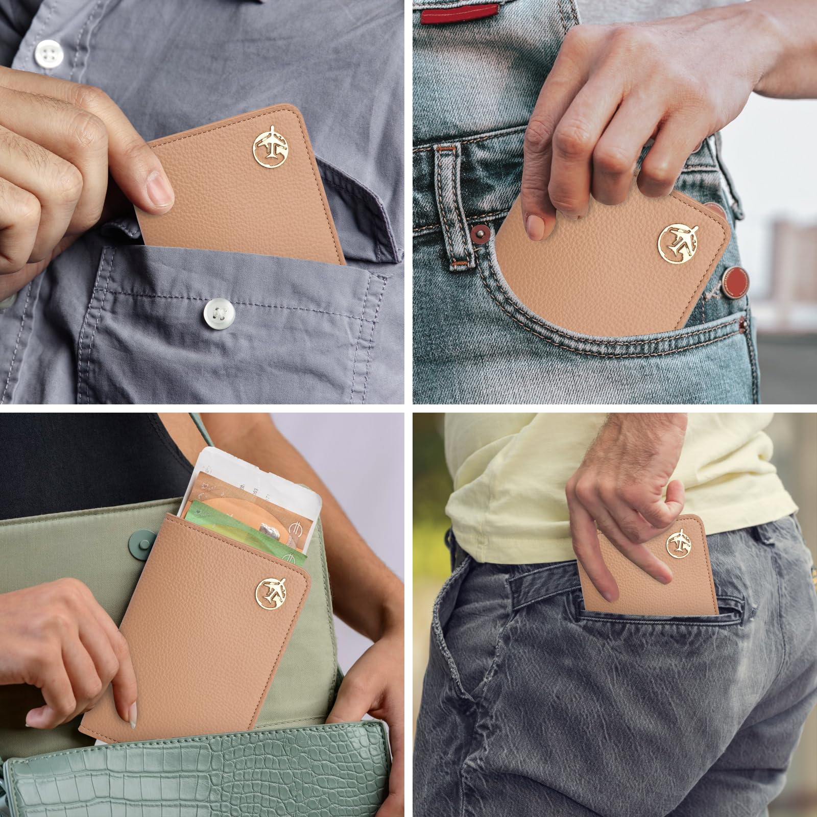 Premium PU Leather Passport Holder & Travel Wallet - RFID Blocking, Holds Passport, Credit Cards, Business Cards & Boarding Passes (Coral Pink) - Perfect for International Travel & Business Trips