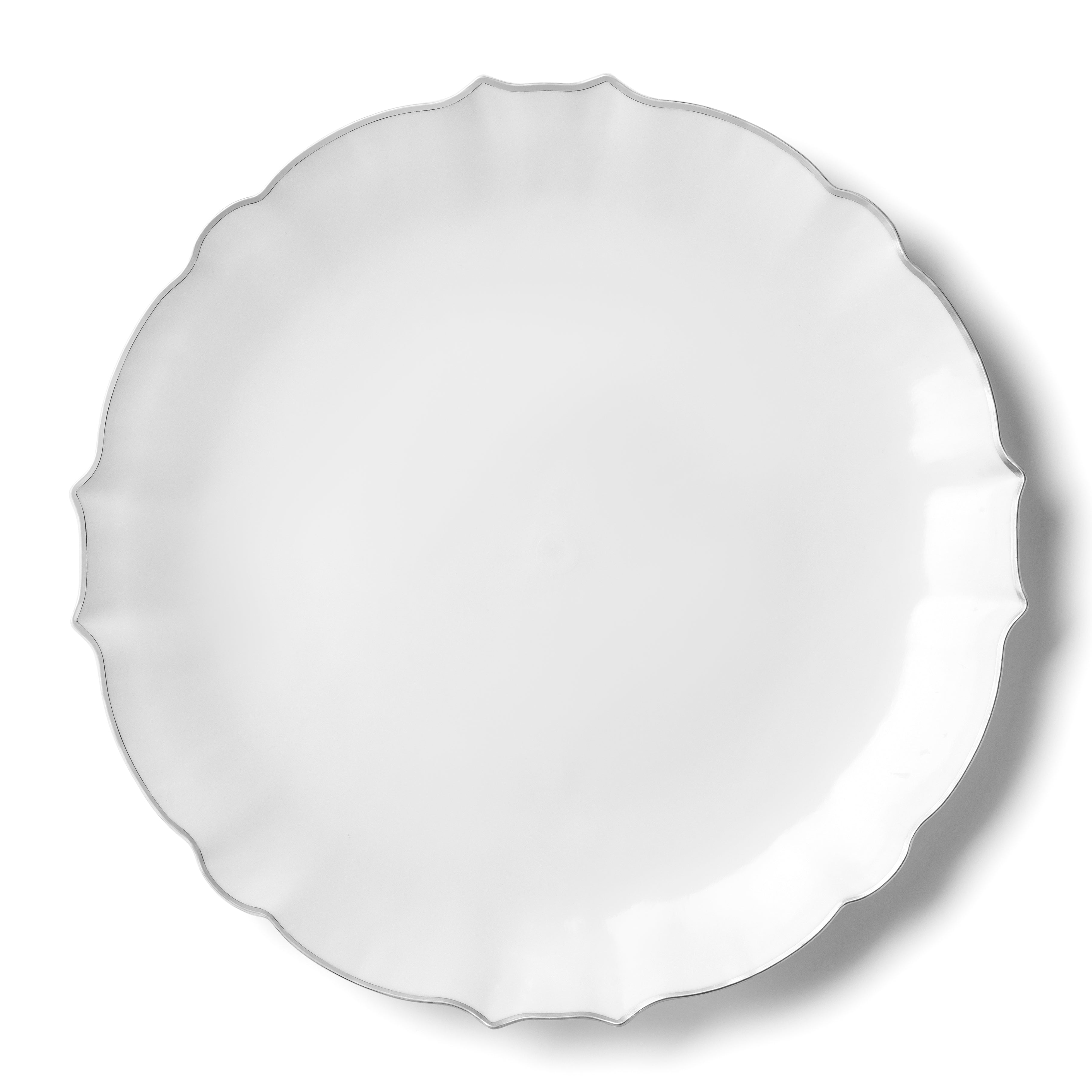 32-Pack White & Silver Round Plastic Dinnerware Set for 16 Guests - Elegant Disposable Plates, Bowls, Cups & Cutlery - Perfect for Weddings, Parties, Catering & Outdoor Events