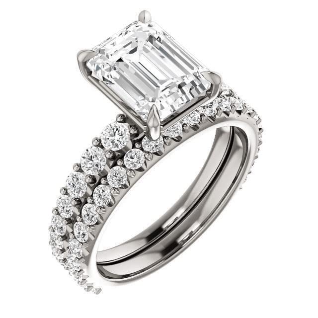 2 CT Oval Moissanite Engagement Ring Set for Women - Colorless Moissanite Wedding Band, Bridal Set, Promise & Anniversary Ring - Durable Jewelry Gift for Her - Perfect for Proposals, Weddings & Special Occasions