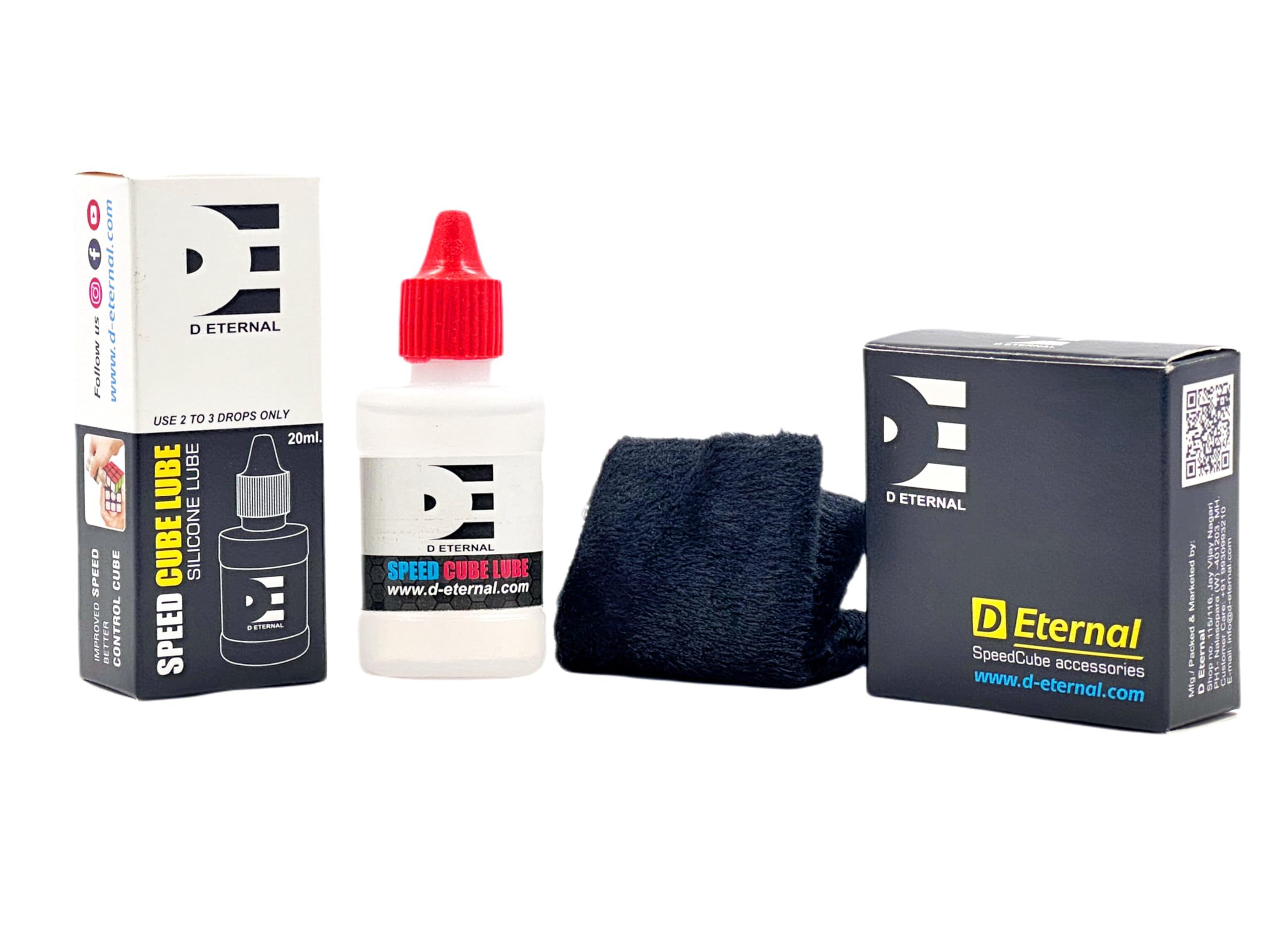 Premium Speed Cube Puzzle Accessories Set - Cube Lube Oil, Protective Pouch Bag & Display Stand (Lube+Bag Combo) | Perfect for Kids, Beginners & Professional Cubers | Enhance Your Rubik's Cube Experience at Home, School or Competitions