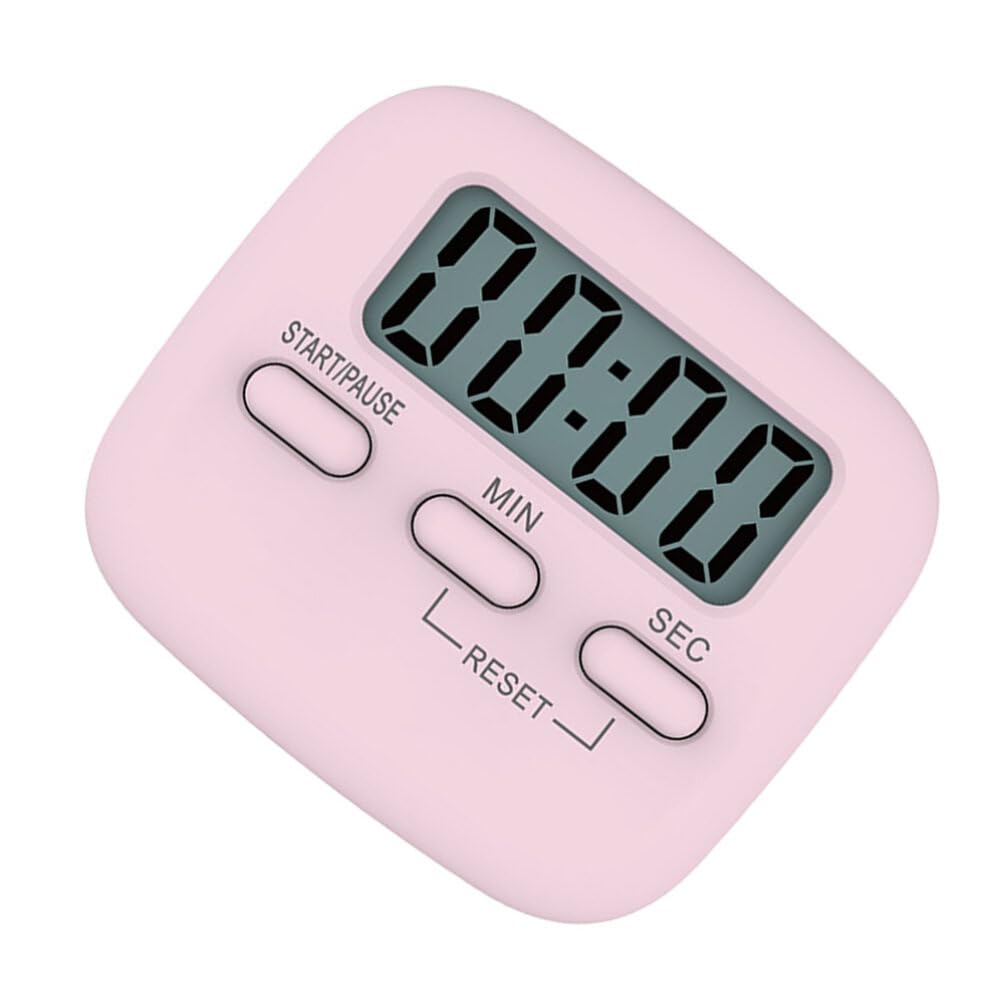 Hemoton Digital Kitchen Timer with Loud Alarm - Large Display, Countdown Stopwatch, Stand & Hanging Hole - Perfect for Cooking, Baking, Gym Workouts, Classroom Teaching, Office Meetings & Bathroom Use (Pink)