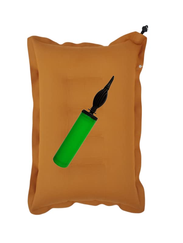 Shivam Mart Soft Cotton Air Pillow - Compact & Lightweight Travel Pillow for Neck Support on Flights, Buses & Trains - Includes Air Pump (Multicolor) - Perfect for Men & Women on Long Trips & Commutes