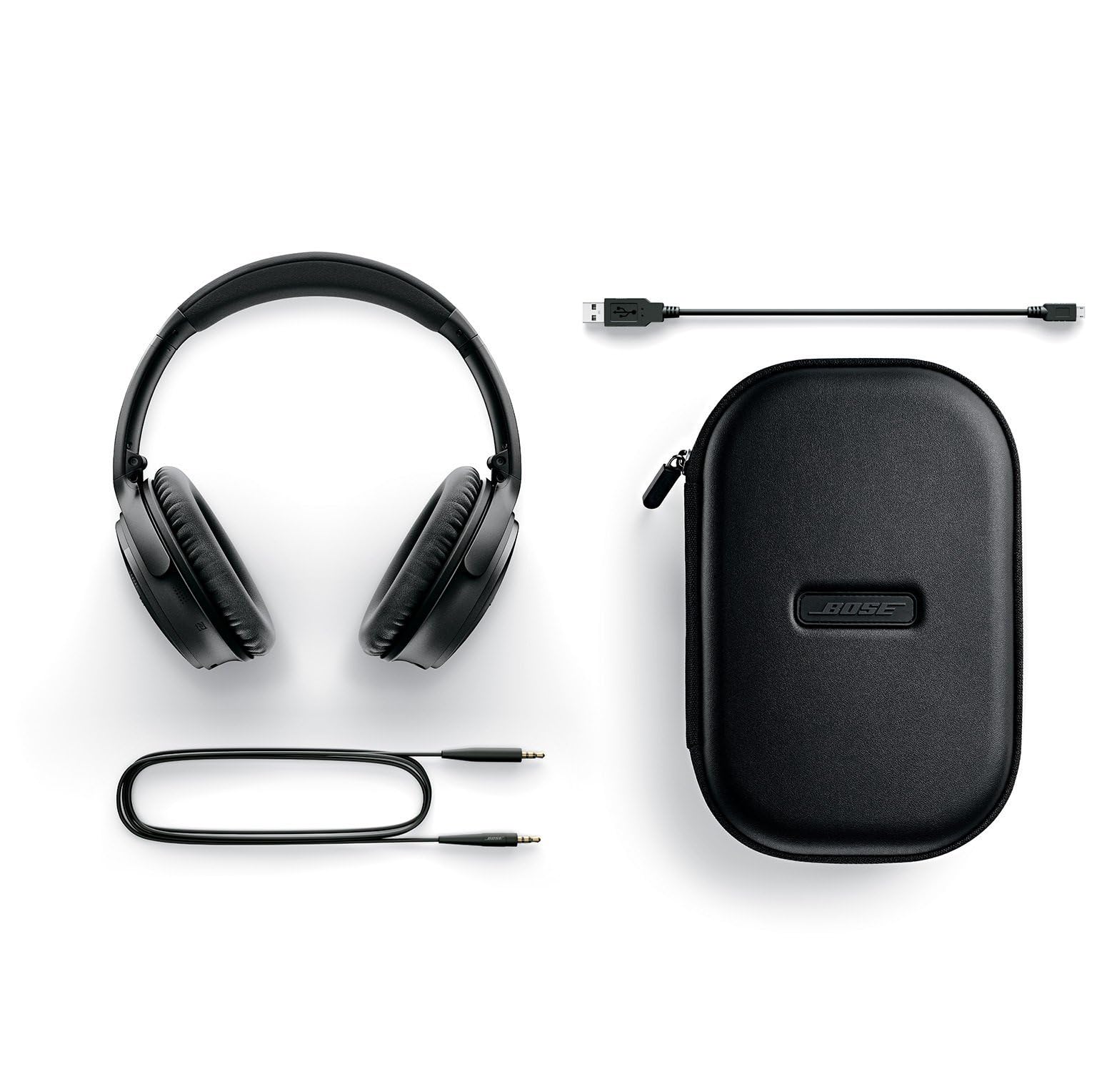 Bose QuietComfort 35 II Wireless Bluetooth Noise Cancelling Headphones - Black (Renewed) | Premium Sound for Travel, Work & Home Use