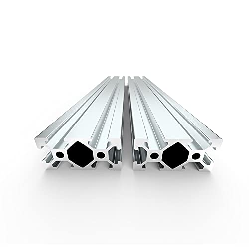 FEYRINX 2PCS 2040 Aluminum Extrusion Profile - European Standard T-Slot Rail for 3D Printers, CNC Machines & DIY Projects, 400mm Length, Anodized Silver Finish | Perfect for Linear Motion Systems & Robotics