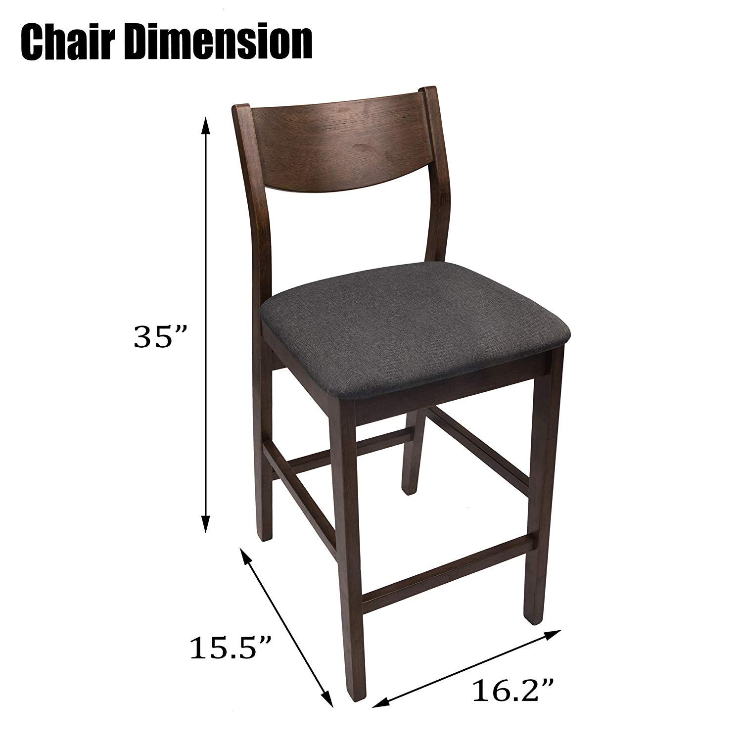 2 Pack Solid Wood Dining Chairs with Cushioned Seat & Back - Modern Upholstered Side Chairs Set for Kitchen, Breakfast Nook, Dining Room & Living Room - Comfortable Seating for Family Gatherings & Dinner Parties