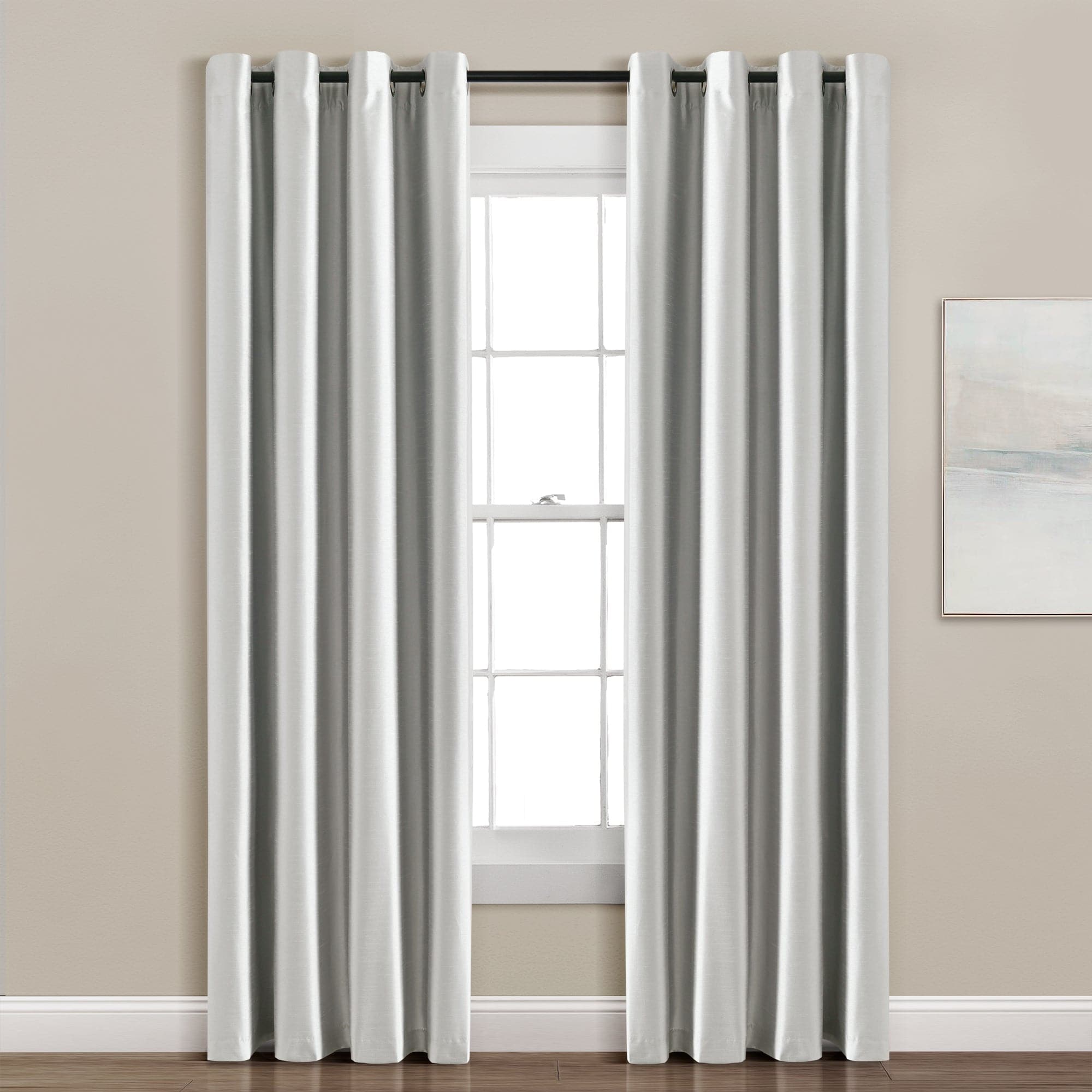 Faux Silk 100% Blackout Window Curtain Panel - Thermal Insulated Room Darkening Drapes for Bedroom & Living Room - Noise Reducing & Energy Saving Home Decor
