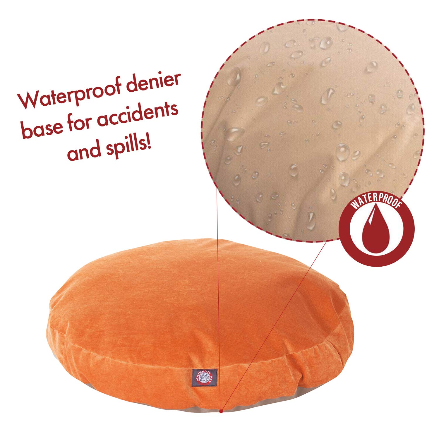 Premium Large Round Dog Bed - Orange Villa Collection - Ultra Soft Washable Pet Bed for Medium & Large Dogs - Perfect for Living Room, Bedroom & Crate Comfort