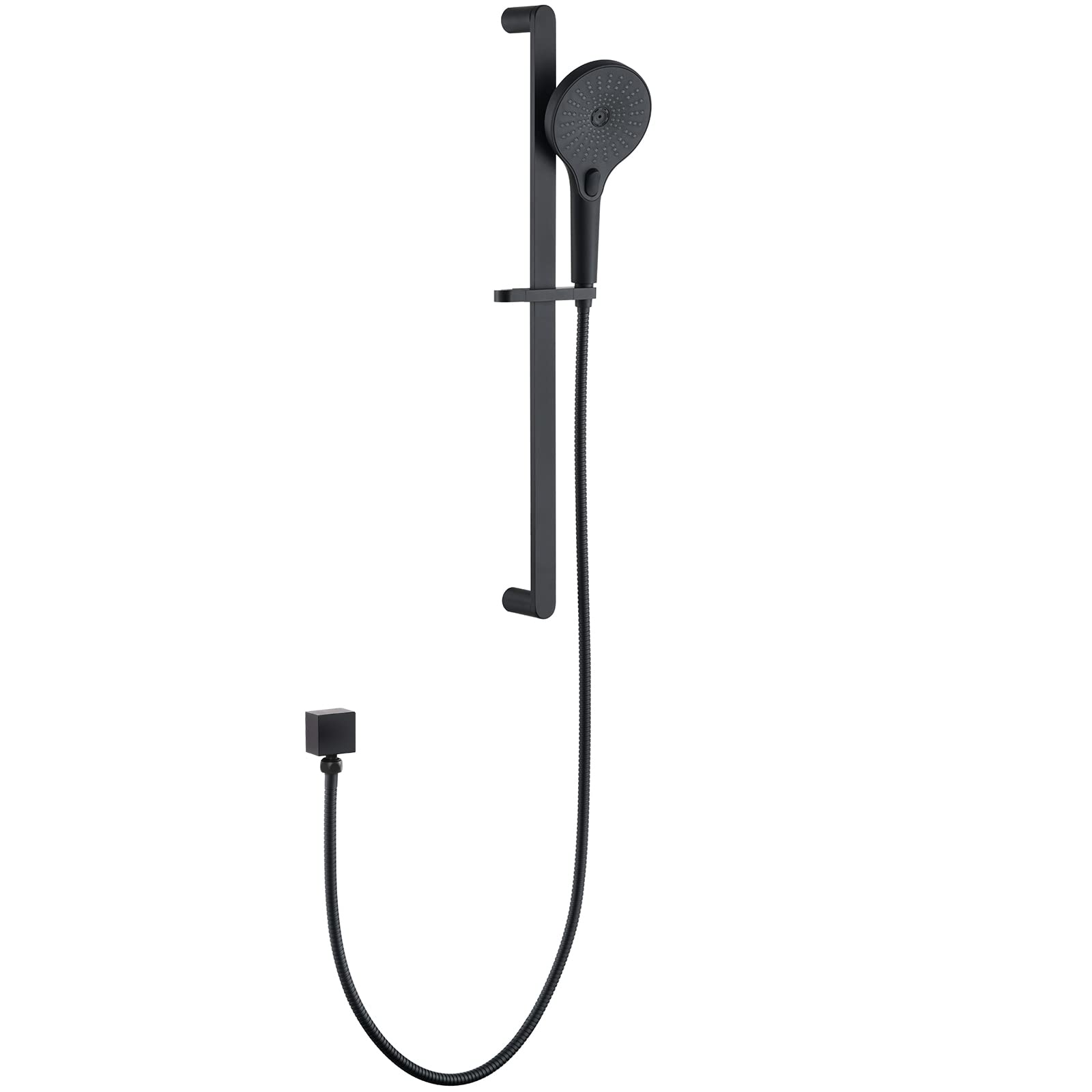 Matte Black Shower Head with Slide Bar - Adjustable Handheld Shower Kit Combo with Hose & Holder Set for Bathroom, Spa, and Relaxing Shower Experience