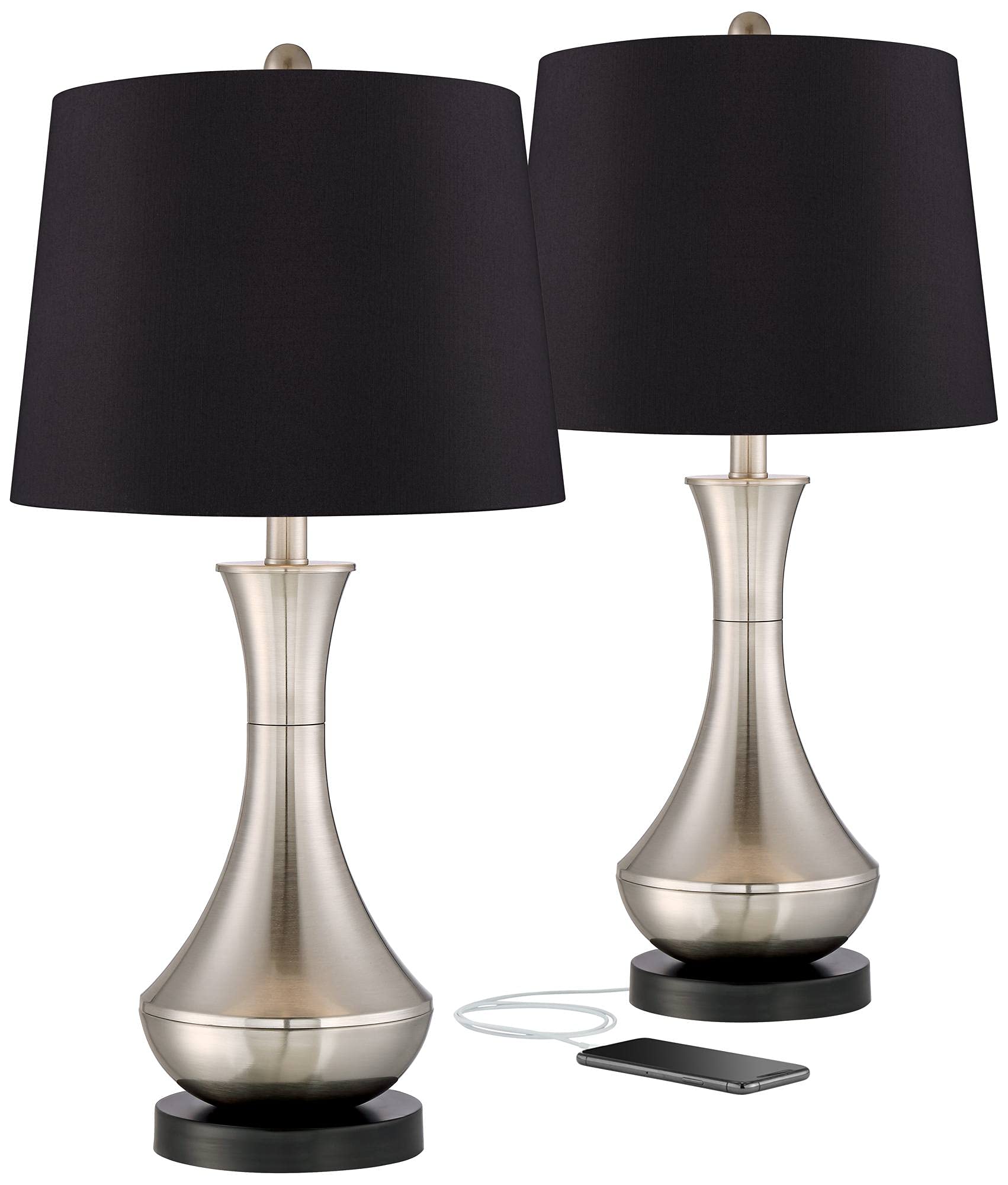 Simon Farmhouse Industrial Modern Table Lamps Set of 2 - 25.5
