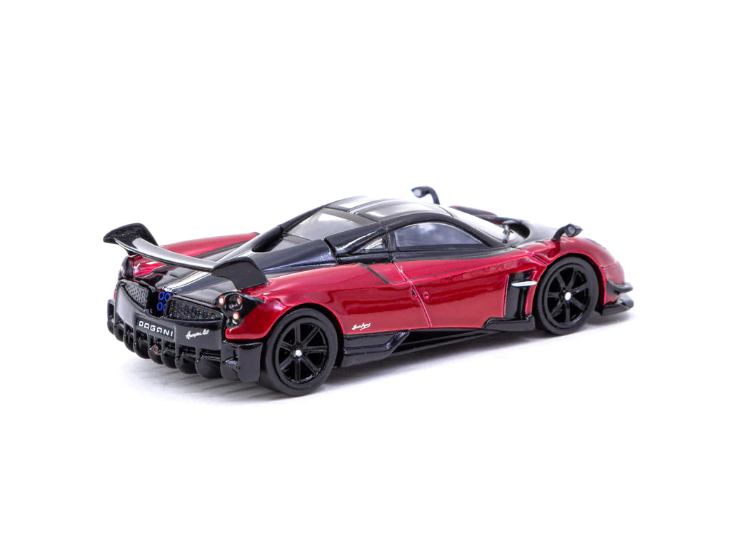 Tarmac Works 1:64 Scale Pagani Huayra BC Diecast Model Car - Rosso Dubai Red - Collectible Miniature for Display, Gifts & Racing Enthusiasts