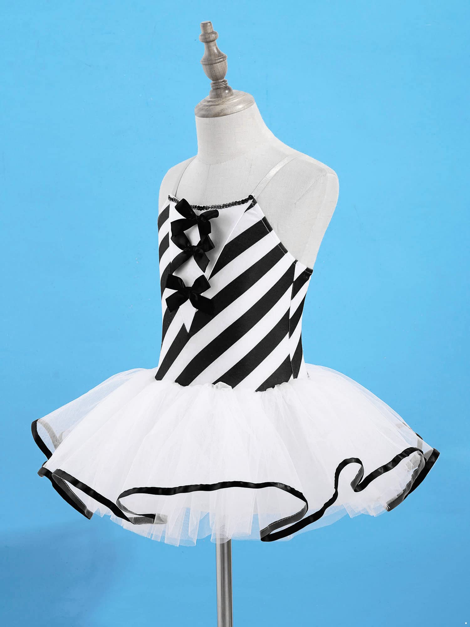 Moily Girls' Candy Cane Striped Ballet Tutu Dress - Christmas Dance Costume for Ballerina & Figure Skating - Perfect for Holiday Performances, Recitals, and Festive Parties
