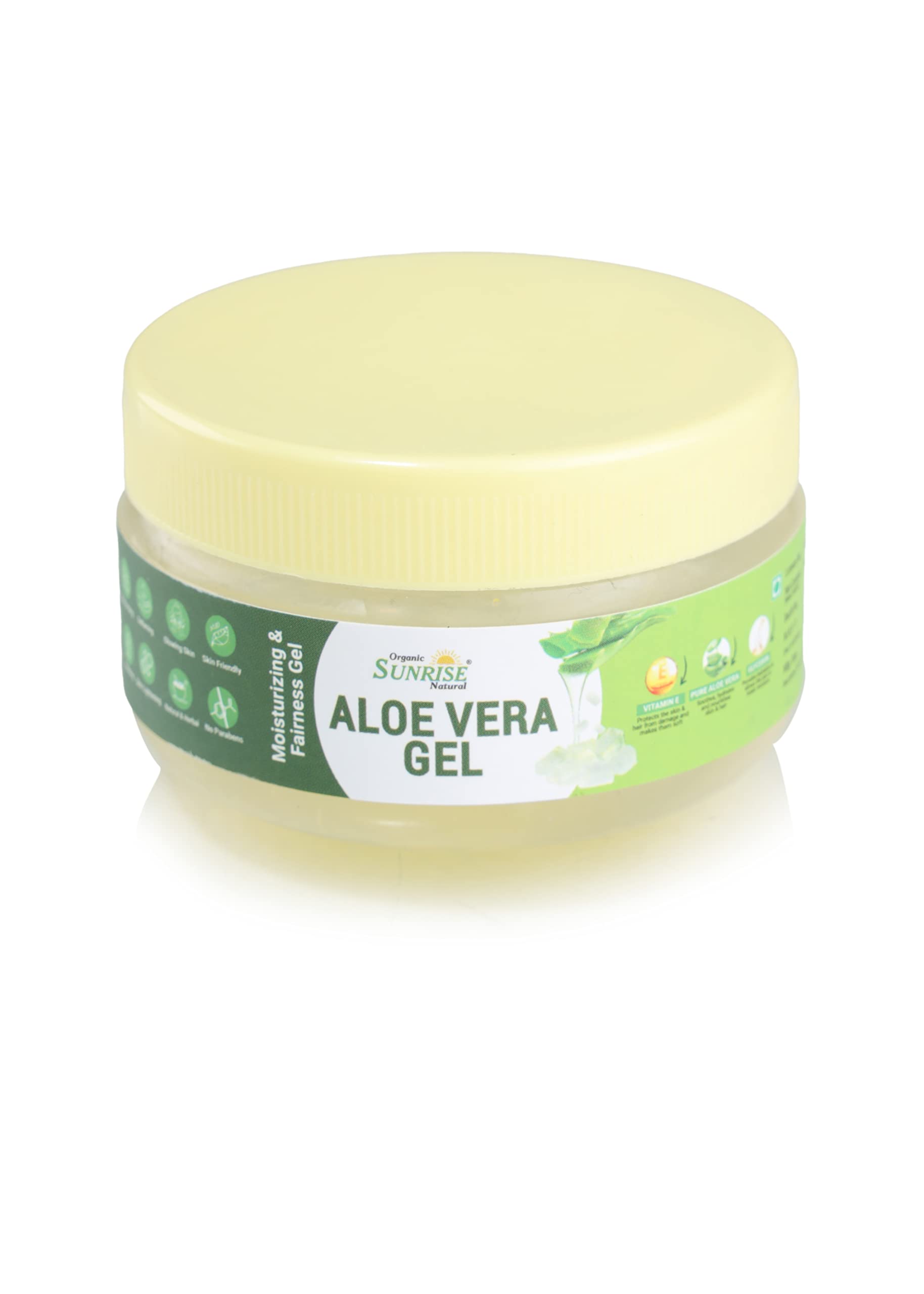 Natural Aloe Vera Gel for Face & Skin - 100% Pure Moisturizing Sunburn Relief, After Sun Care, Hair Treatment - 100g | Perfect for Sunburn, Dry Skin, Acne & Hair Hydration