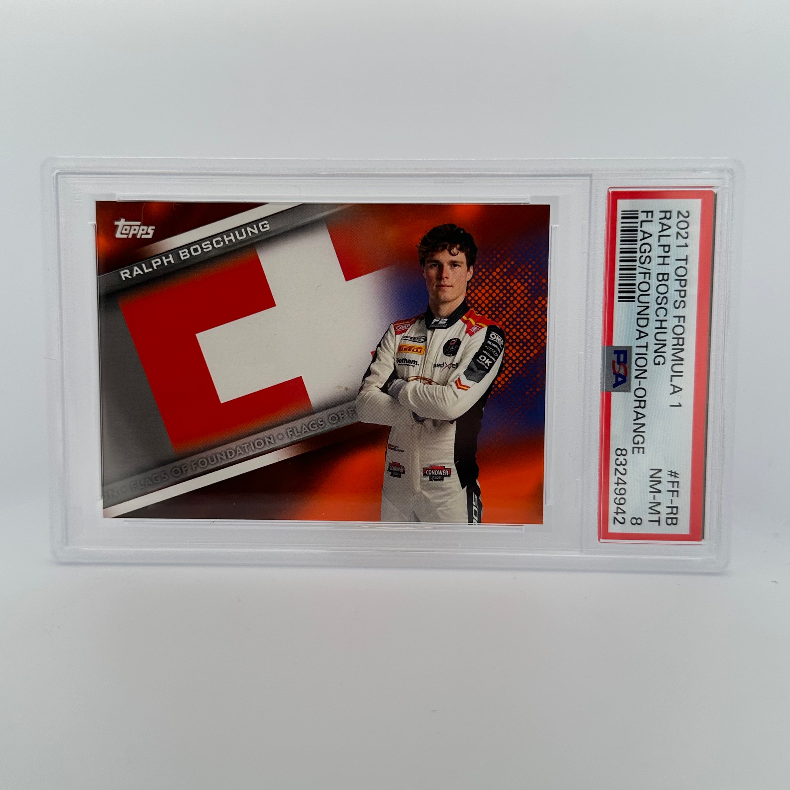 2003 Ralph Boschung #FF RB Flags Of Foundation Orange PSA 8 Graded Trading Card - Perfect for Collectors, Sports Memorabilia Enthusiasts & Investment Portfolios