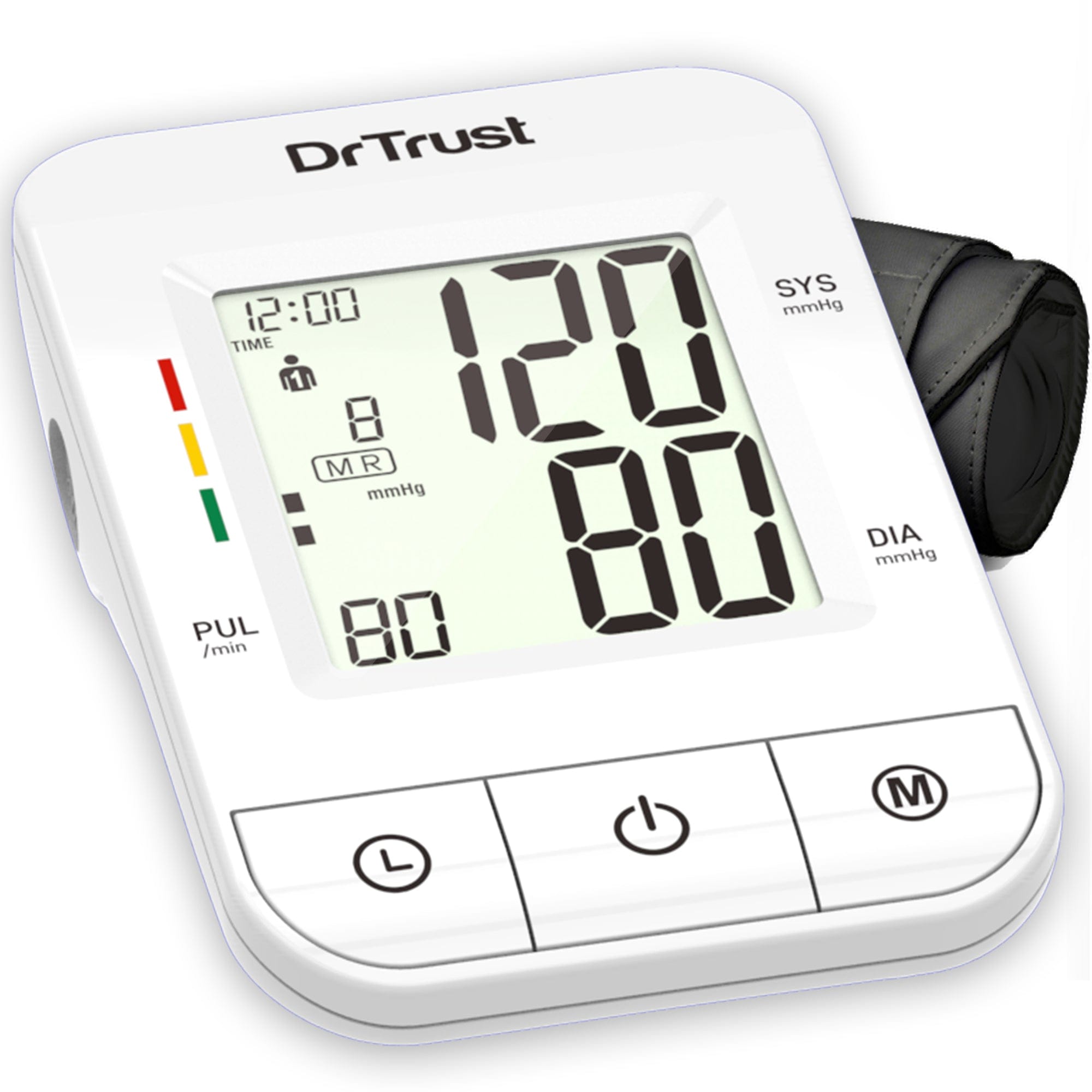 Dr Trust USA Digital Blood Pressure Monitor - iCheck MDI BP - Accurate Upper Arm Cuff for Home Use, Heart Health Tracking & Fitness Monitoring