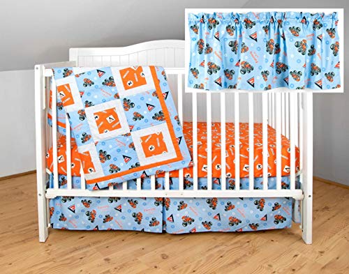 Allis Chalmers AC Tractor Crib Bedding Set - Blue & Orange Nursery Sheet for Baby Boys | Farm-Themed Nursery Decor for Newborns & Toddlers
