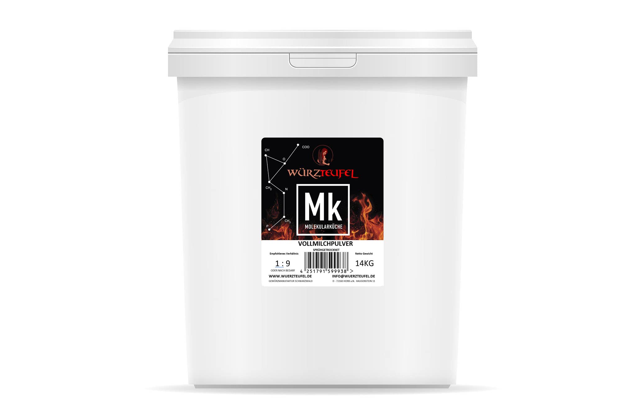 Premium Whole Milk Powder by Schwarzwaldhof - 14kg Bulk PP Bucket - High Quality Spray Dried Dairy for Baking, Cooking & Coffee - Rich in Calcium & Protein - Ideal for Restaurants, Bakeries & Home Use