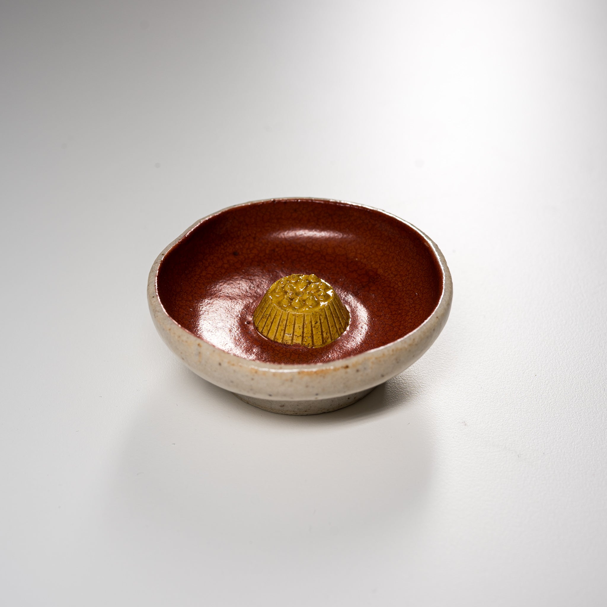 Zoho Kiln Camellia Red Incense Holder - Handcrafted Ceramic Burner for Aromatherapy, Meditation & Home Decor | Perfect for Yoga, Relaxation & Spiritual Practices