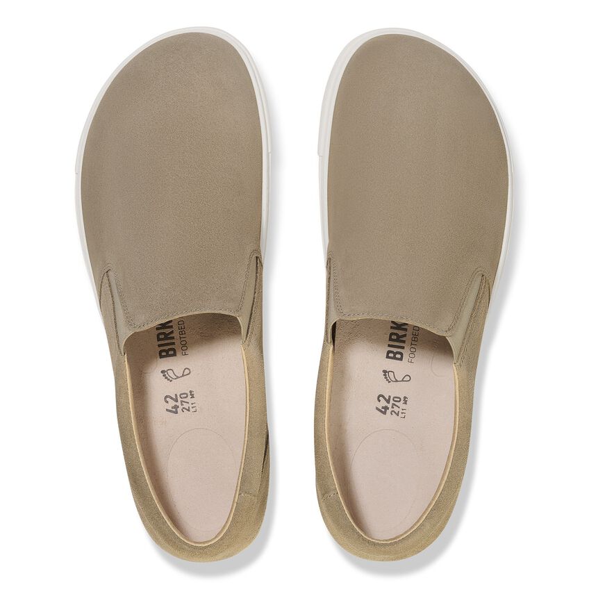 Birkenstock Women's Oswego Suede Leather Sandals in Taupe - Comfortable Casual Footwear for Walking, Travel & Everyday Wear
