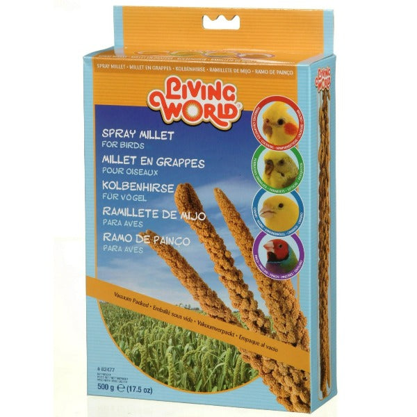 Living World Spray Millet for Birds - Natural Healthy Bird Treat - Perfect for Parrots, Finches & Cockatiels - Great for Training, Foraging & Bonding with Your Pet Bird