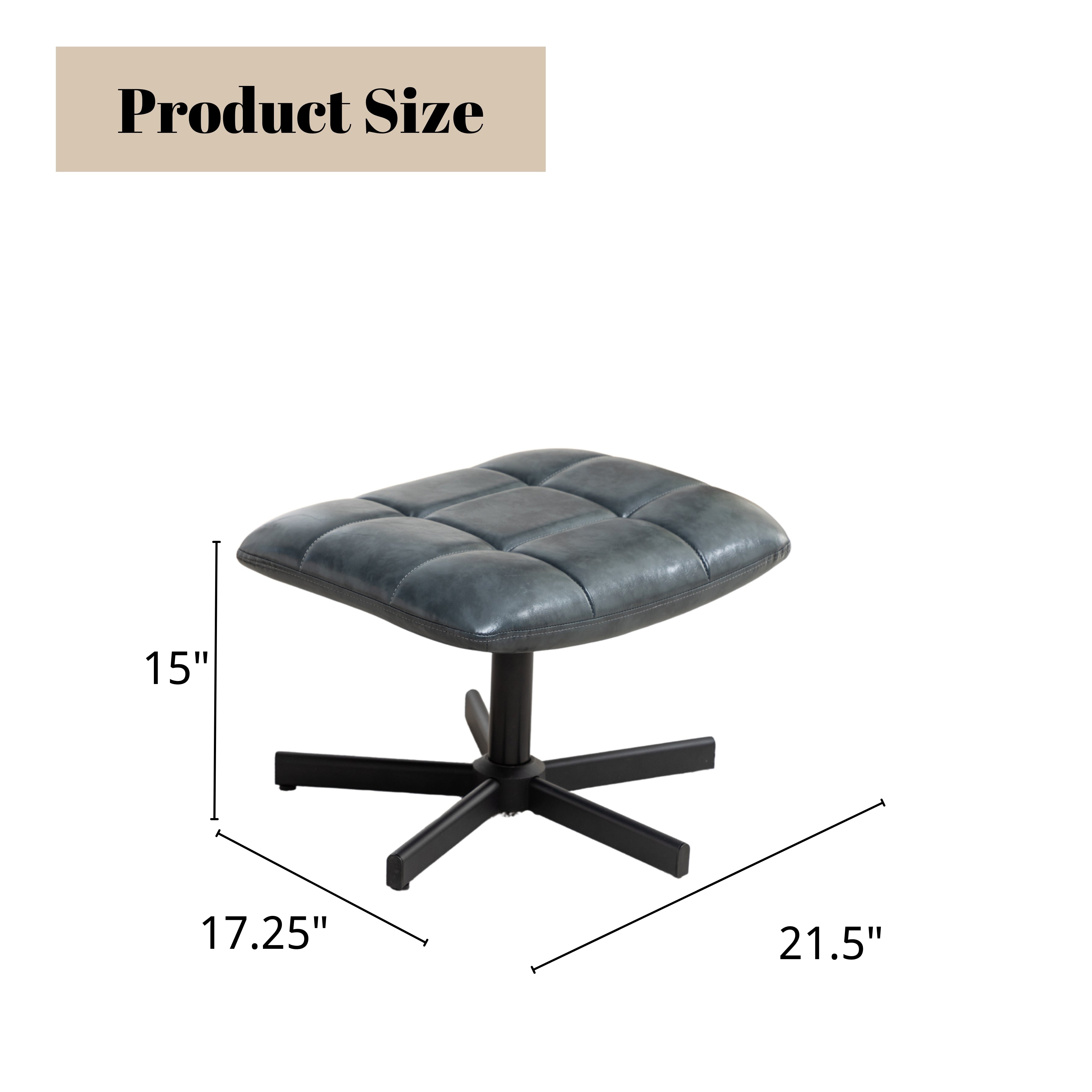 Roundhill Furniture Arlena Faux Leather Tufted Accent Chair with Ottoman Set - Modern Living Room Seating for Home Office, Bedroom or Lounge Area