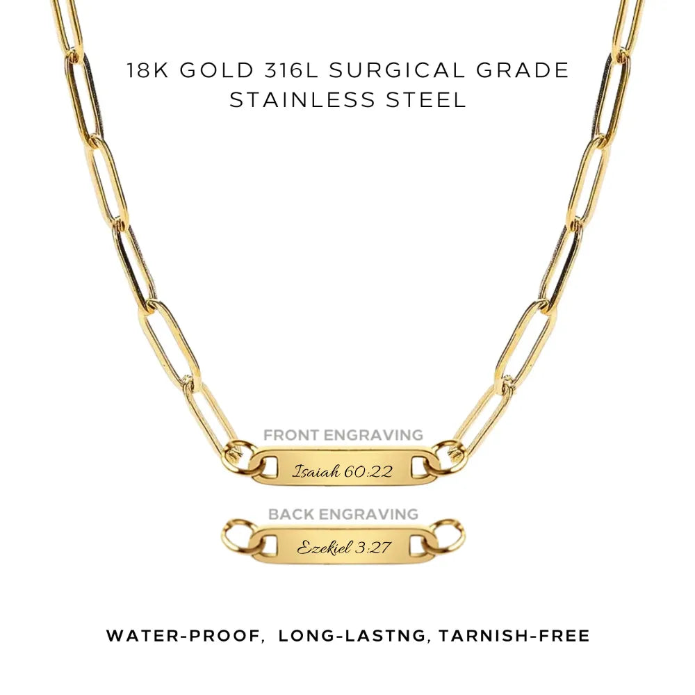 Personalized Engraved Paperclip Necklace - Custom Name Jewelry Gift for Women - Perfect for Birthdays, Anniversaries & Everyday Wear